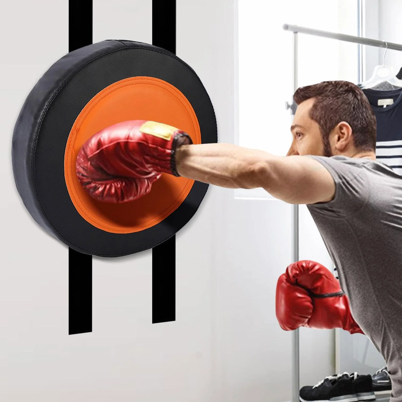 Almohadilla de Boxeo de Pared de Cuero PU - Punzón de Objetivo de Enfoque Ajustable para Entrenamiento de Boxeo y Taekwondo