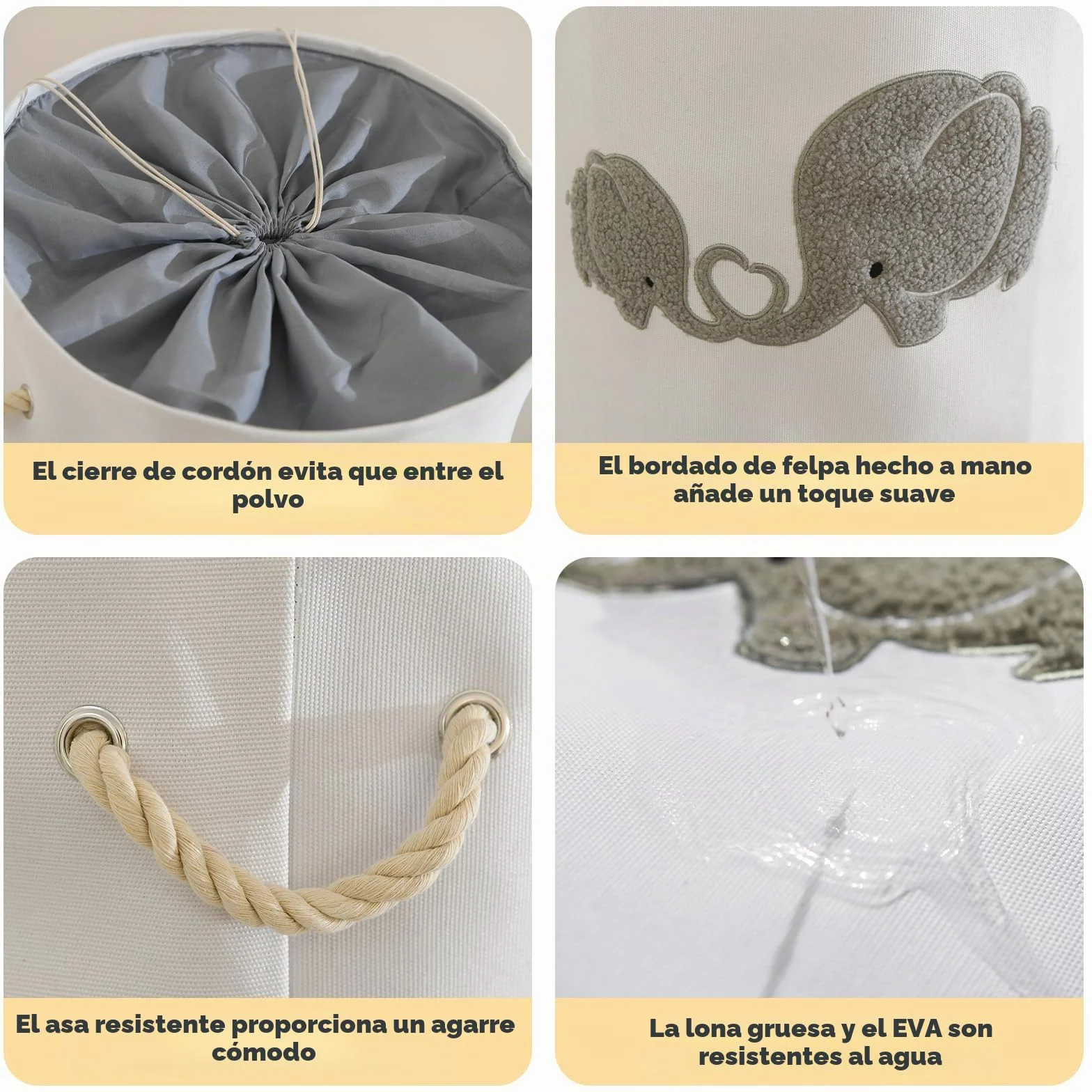 Cesta Extragrande 58 L Plegable de Lona para Juguetes y Ropa