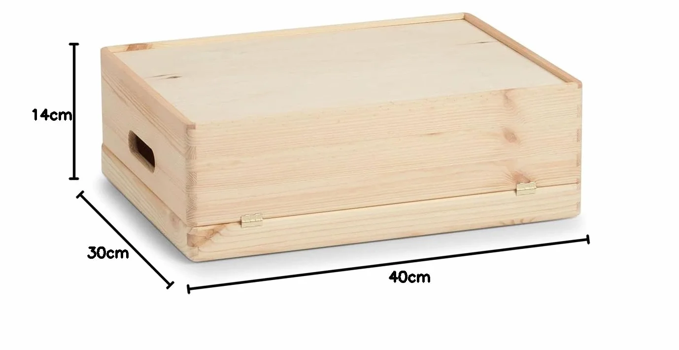 Zeller 13151 Caja Multiusos con Tapa, Madera, Marrón, 40x30x14 cm