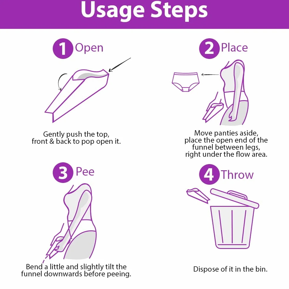 OFFCUP Urinella Desechable para Mujer, Embudo de Papel Portatil Plegable para Viaje Camping