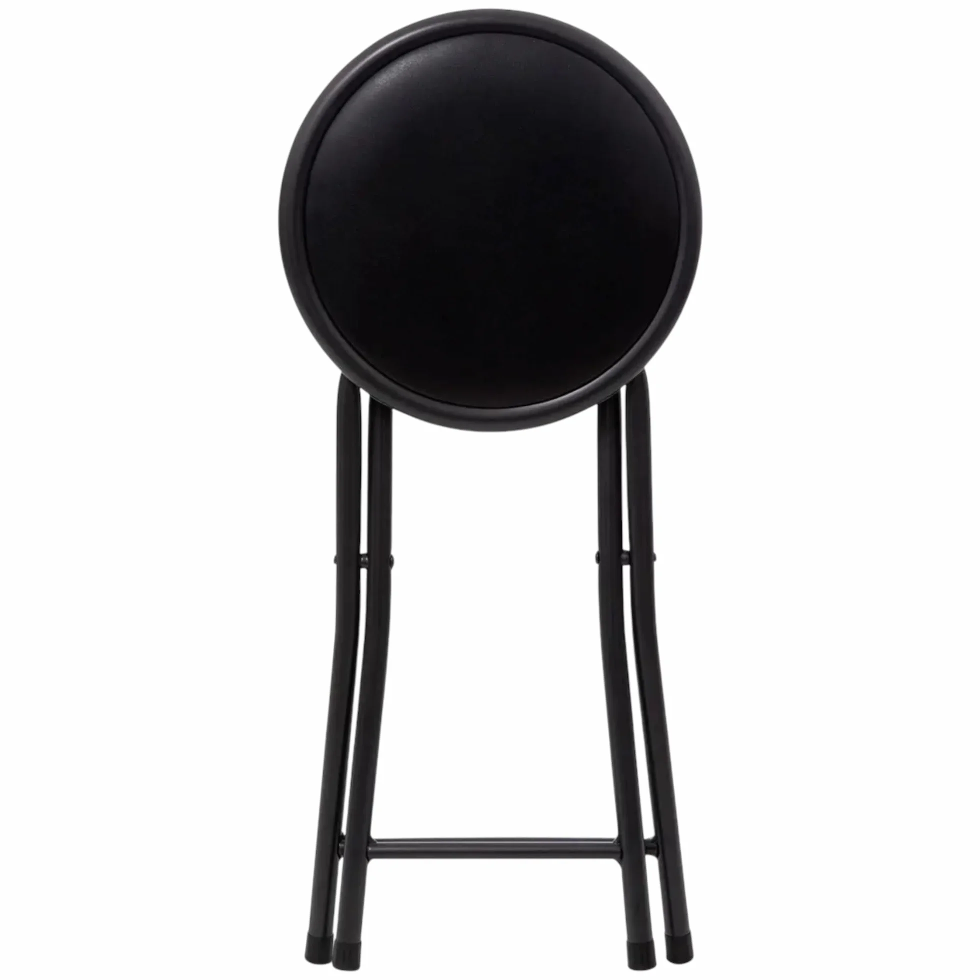TIENDA EURASIA - Taburete Plegable Cocina | Estructura de Metal | Asiento Acolchado | Anilla de Seguridad | Medida 45x30x30cm | Peso Máx 100Kg (Negro)