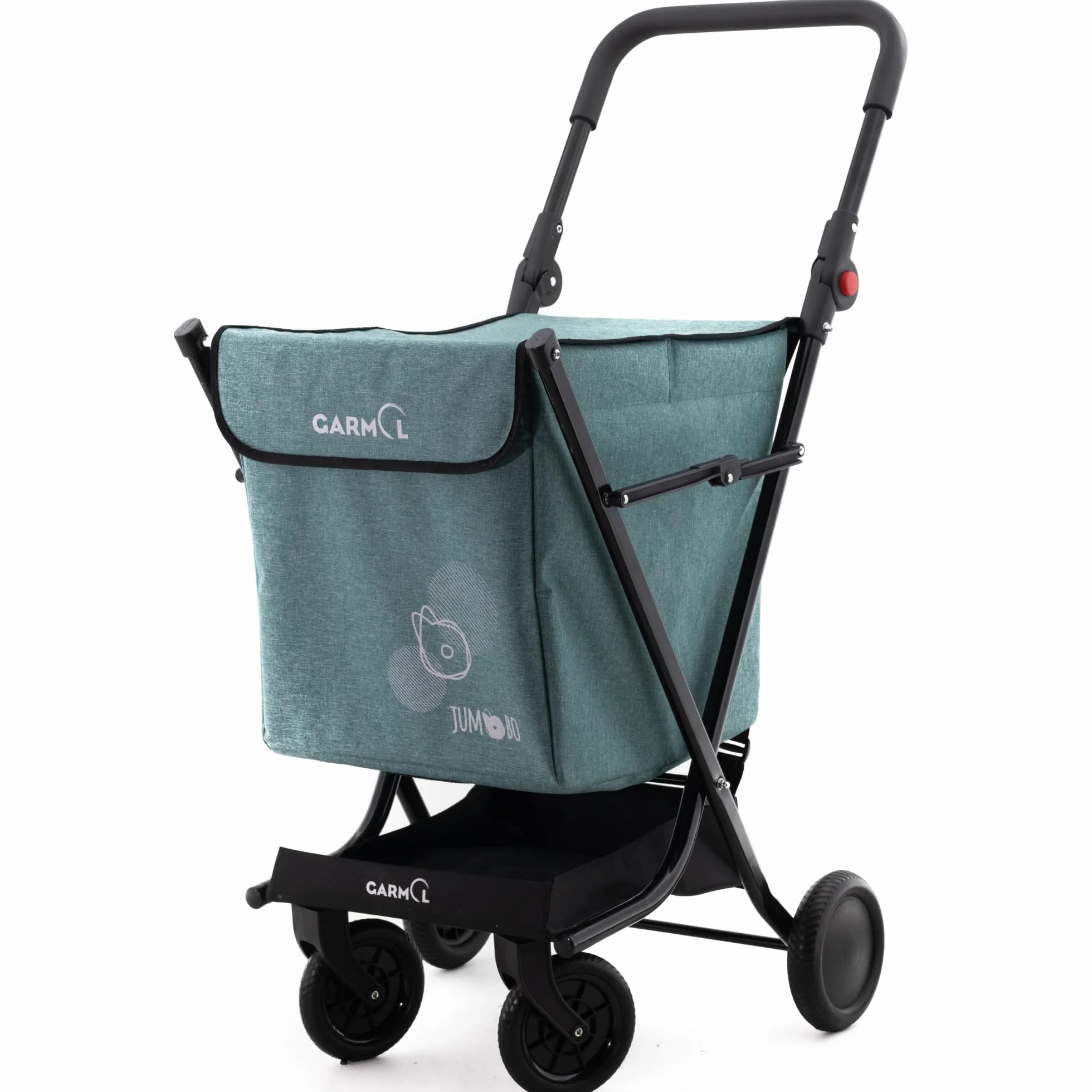 GARMOL Carro de la Compra Plegable 66 litros | Carro de la Compra 4 Ruedas Gran Capacidad | Carrito Compra 4 Ruedas Plegable Color Verde