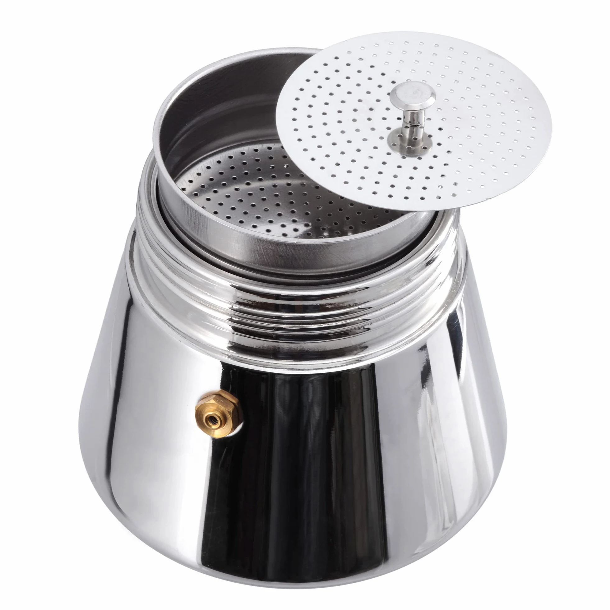 GRÄWE Cafetera de acero inoxidable con jarra de cristal, apta para inducción y todo tipo de fuegos, apta para lavavajillas, 9 tazas, 360 ml