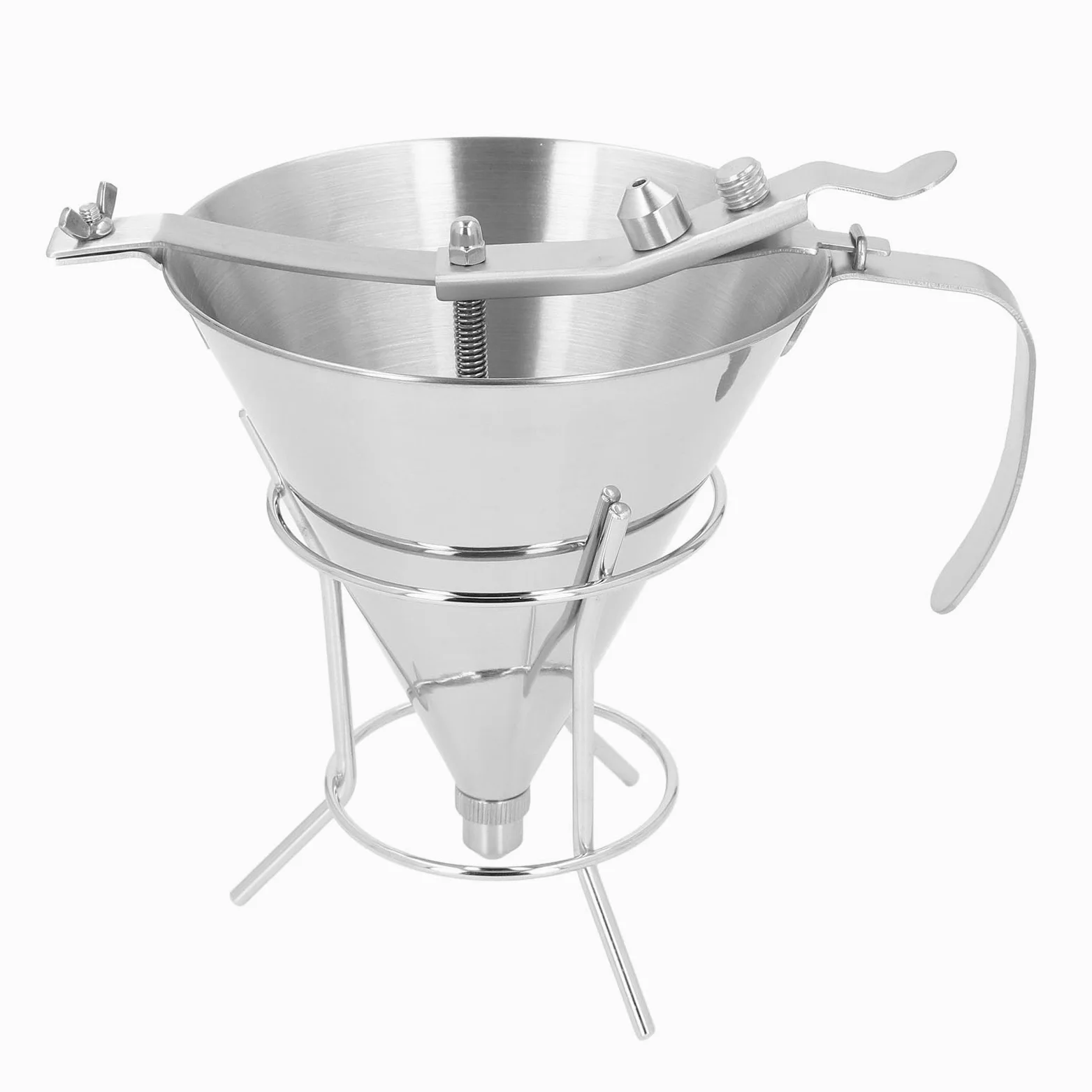 Embudo Profesional de Acero Inoxidable para Hornear, Herramienta de Decoración de Pasteles para Cocina Casera, con Soporte, 1 Juego de Embudo