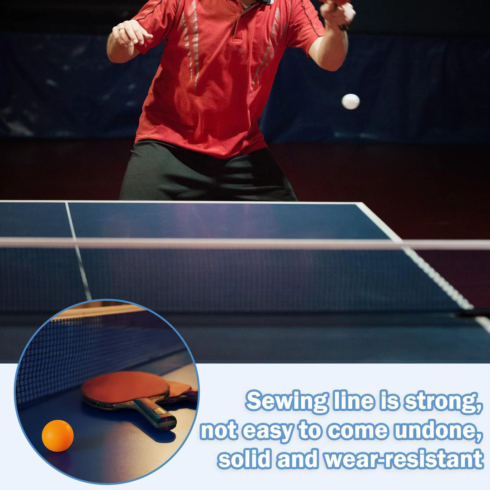 Red de Ping Pong Sourcing Map, Nailon Resistente, 1,75 m, Retráctil, Negro