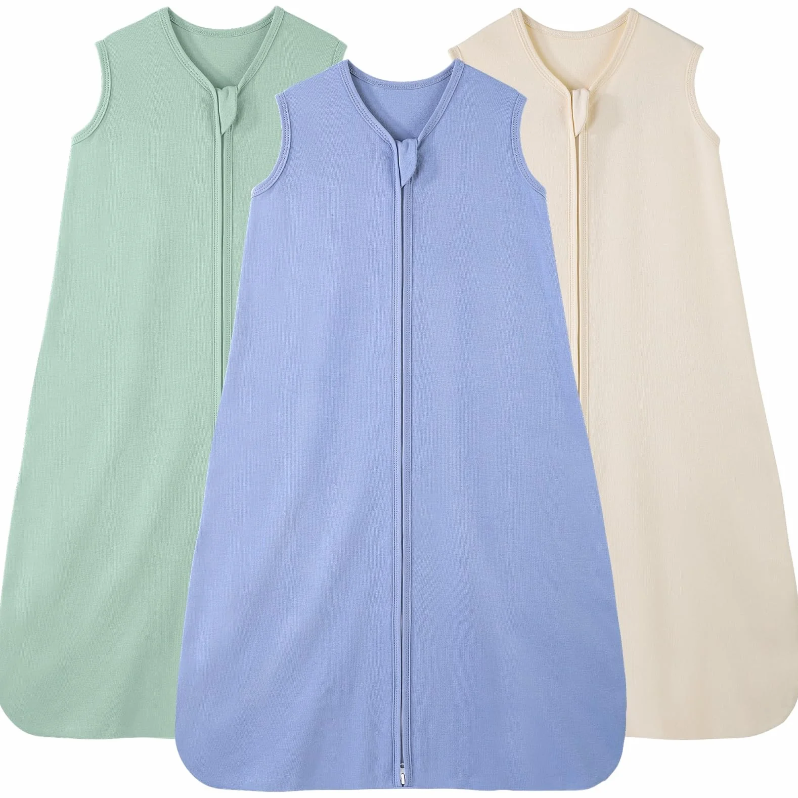 Saco de Dormir para Bebé 0-6 Meses 0.5 Tog Algodón 3 Paquetes Transpirable 58-66cm Albaricoque