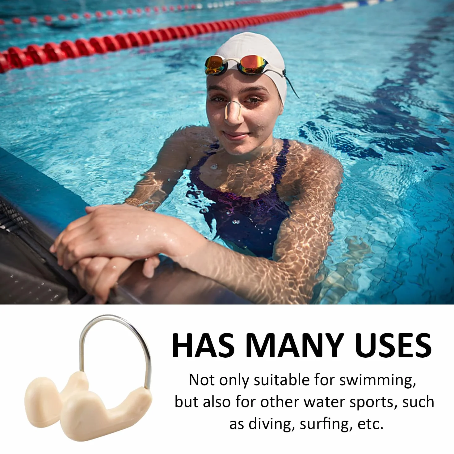 Pinza Nasal para Natación Anti-Asfixia de Alambre, Accesorios Protectores, 13 Piezas