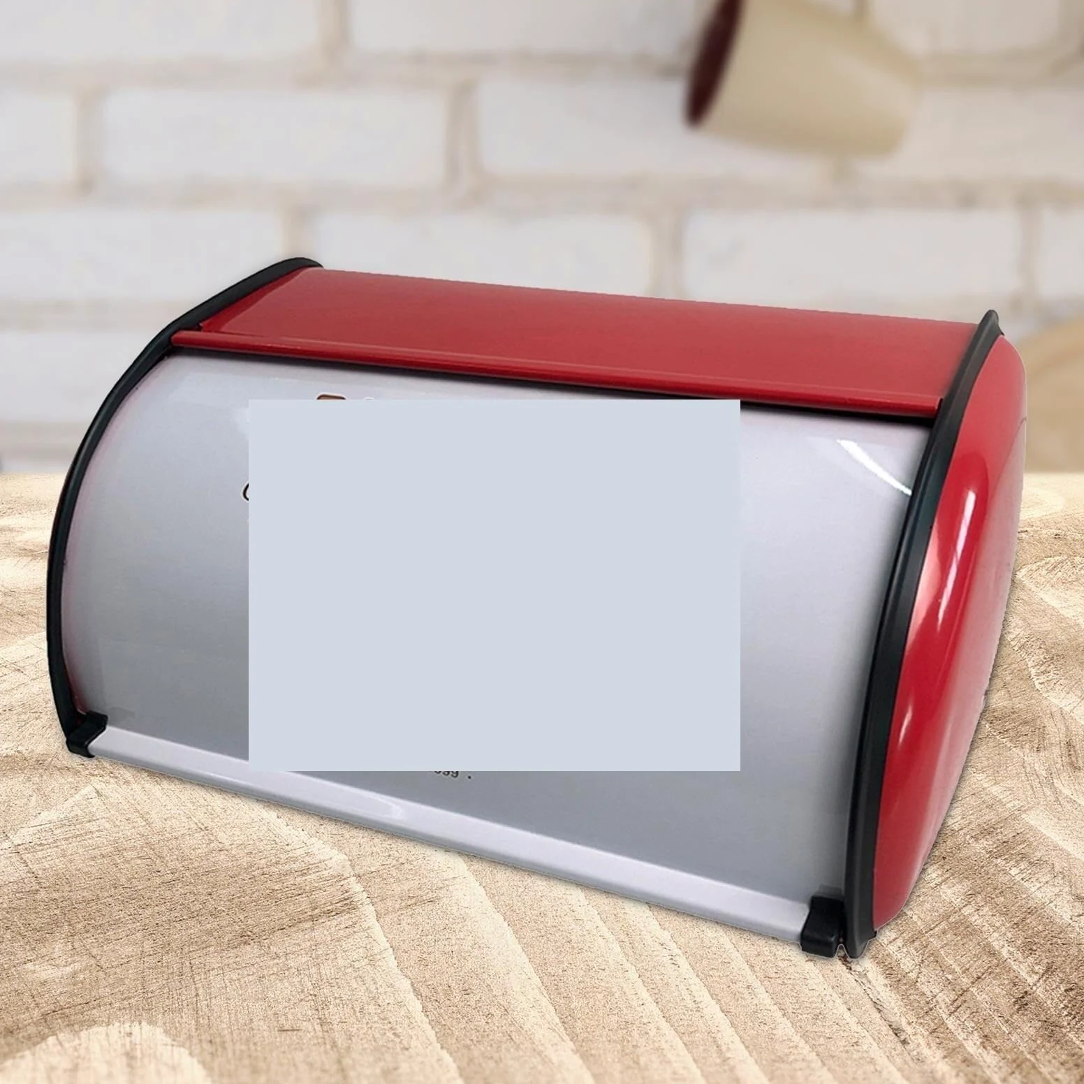 Caja De Pan Panera para Pan Panera De Metal con Tapa Enrollable, Soporte Rústico para Guardar Pan, para Encimera, Cocina Y Hogar Caja Contenedor De Pan(Rot)