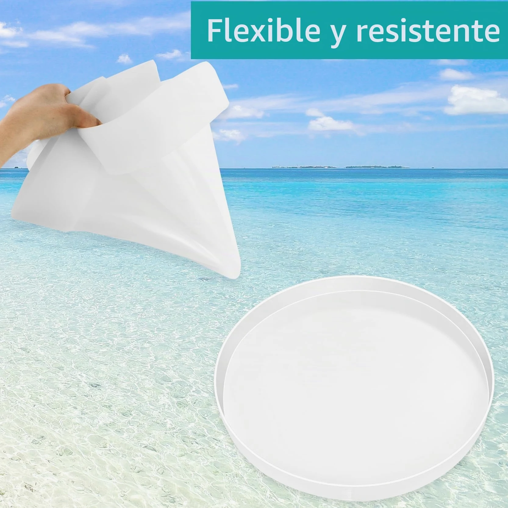 Molde grande de resina de silicona redonda, molde grande de resina epoxi para embutidos, mesa de resina de río, decoración del hogar (49 x 49 cm)