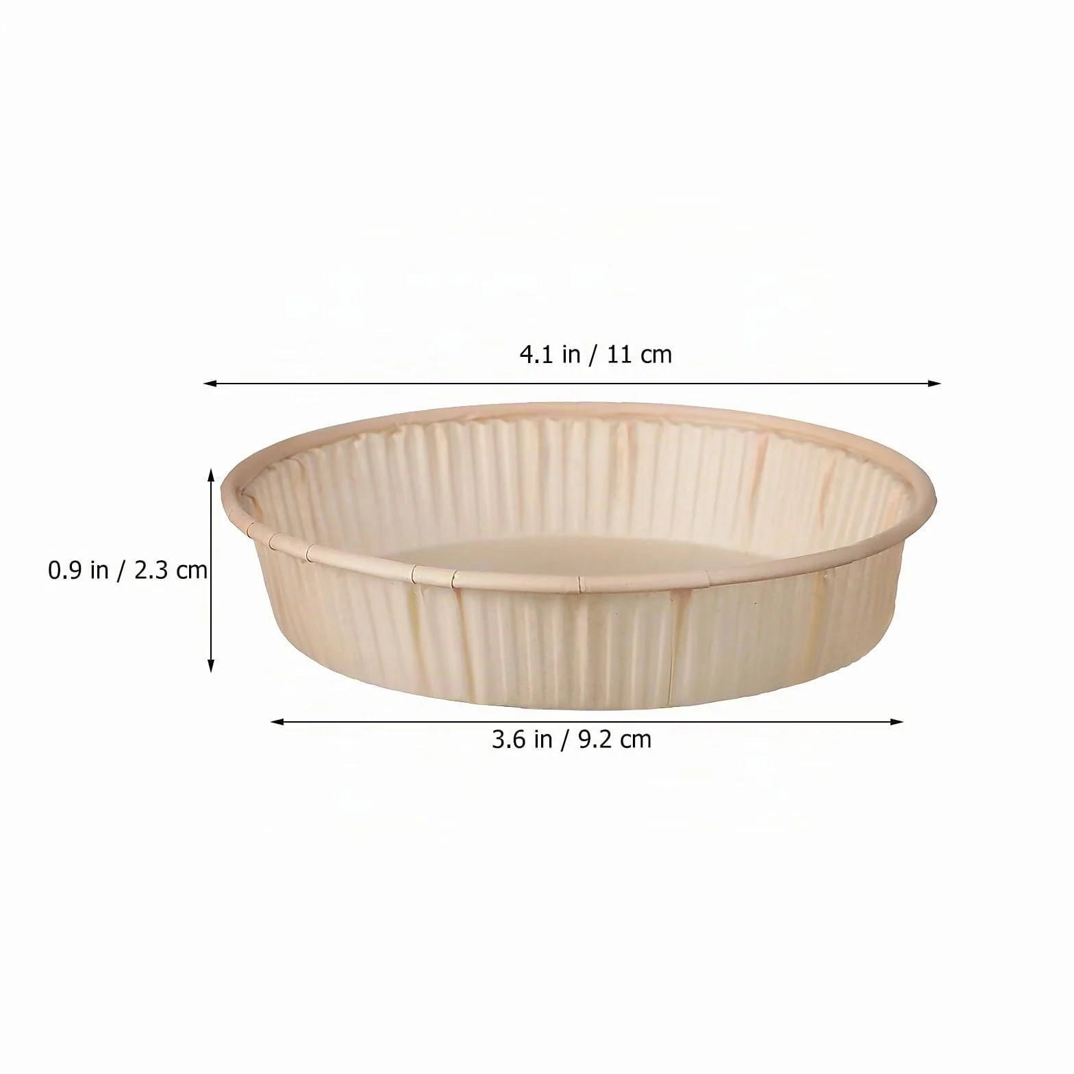 Housoutil Moldes Para Tartaletas Desechables 100 Unidades Mini Moldes Redondos 4.33X3.62X0.90 Pulg Para Hornear Tartas Quiches Postres Resistentes a La Grasa Aptos Horno Y Microondas