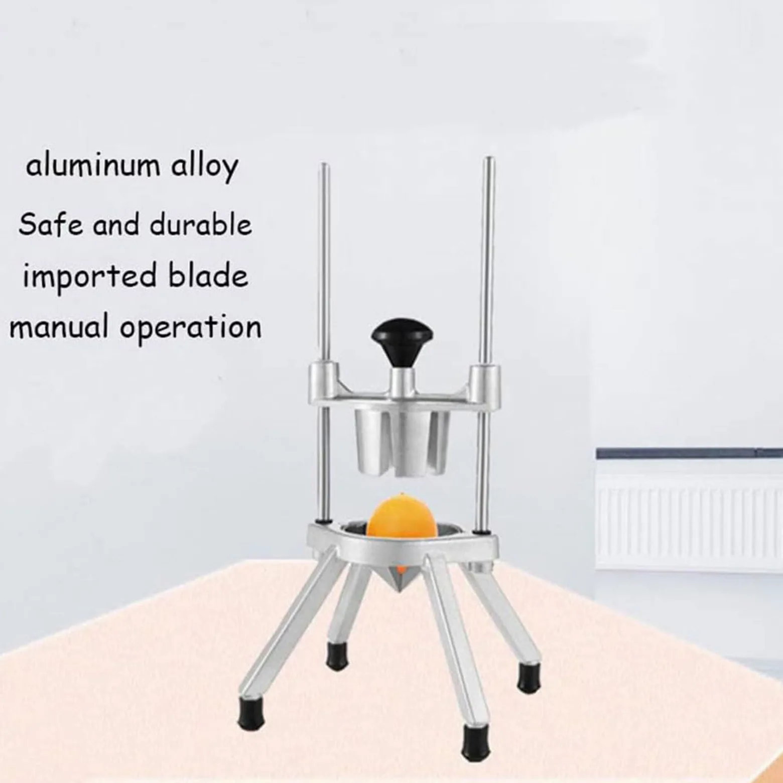 Cortador de frutas, cortador manual de limón con hoja de acero inoxidable para un fácil corte de cuña, ideal para bares, restaurantes, fiestas y uso en la cocina