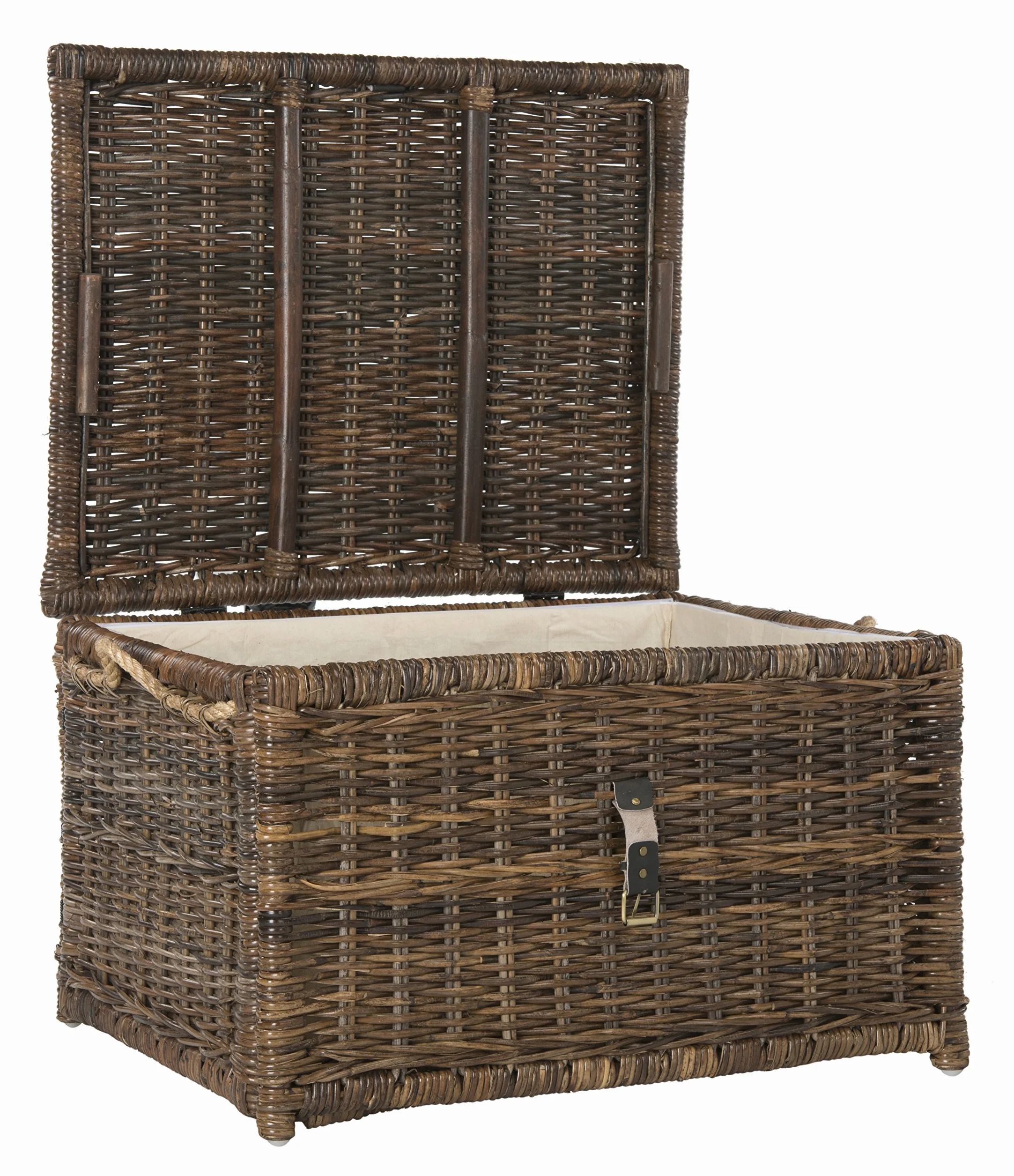 happimess HPM9001B Caden Baúl Almacenaje Mimbre 76 cm para casa, dormitorio, sala de estar, pasillo, Marrón