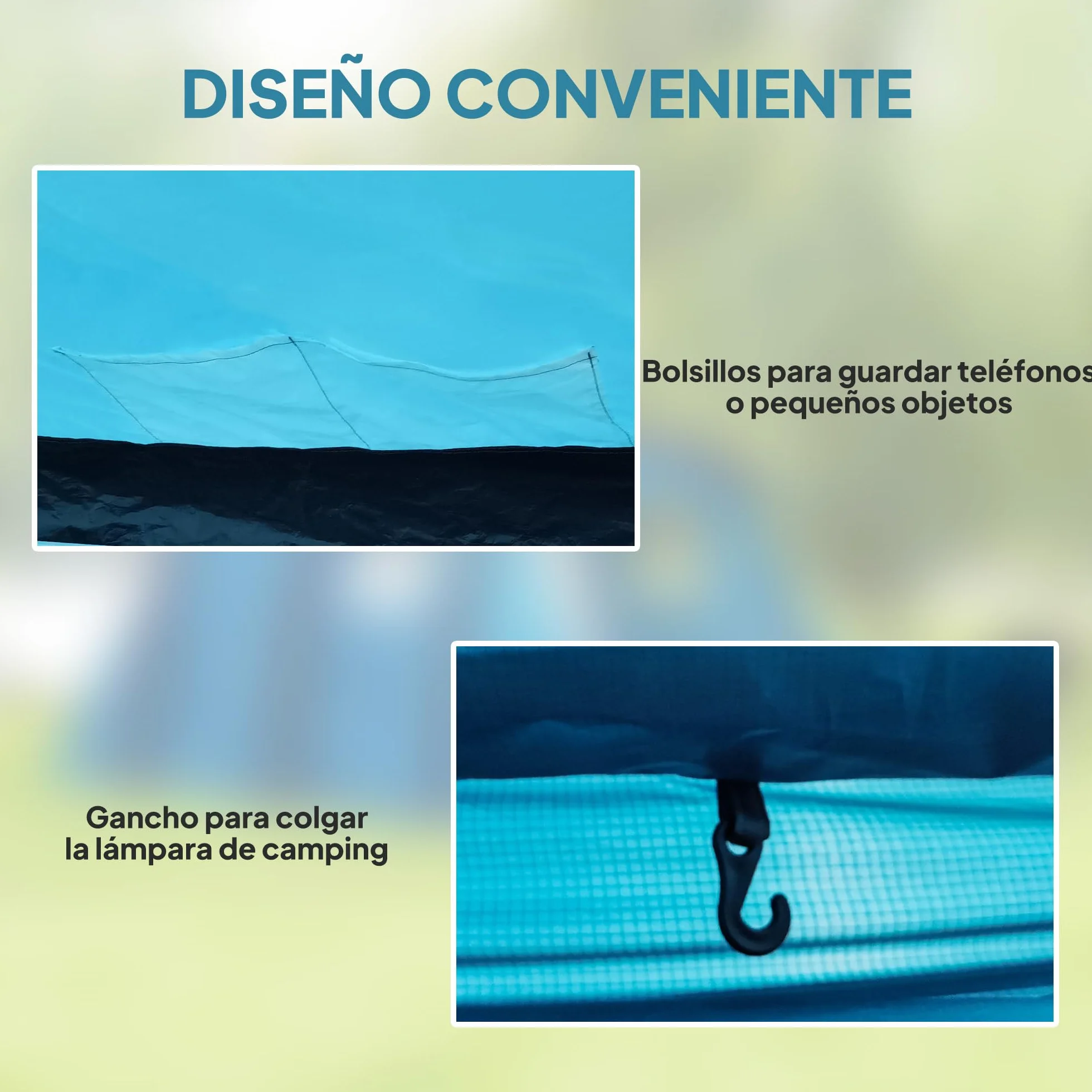 Outsunny Tienda de Campaña Inflable Familiar Tipo Túnel 3-6 Personas Glamping con Vestíbulo Protección UV 50+ Impermeable