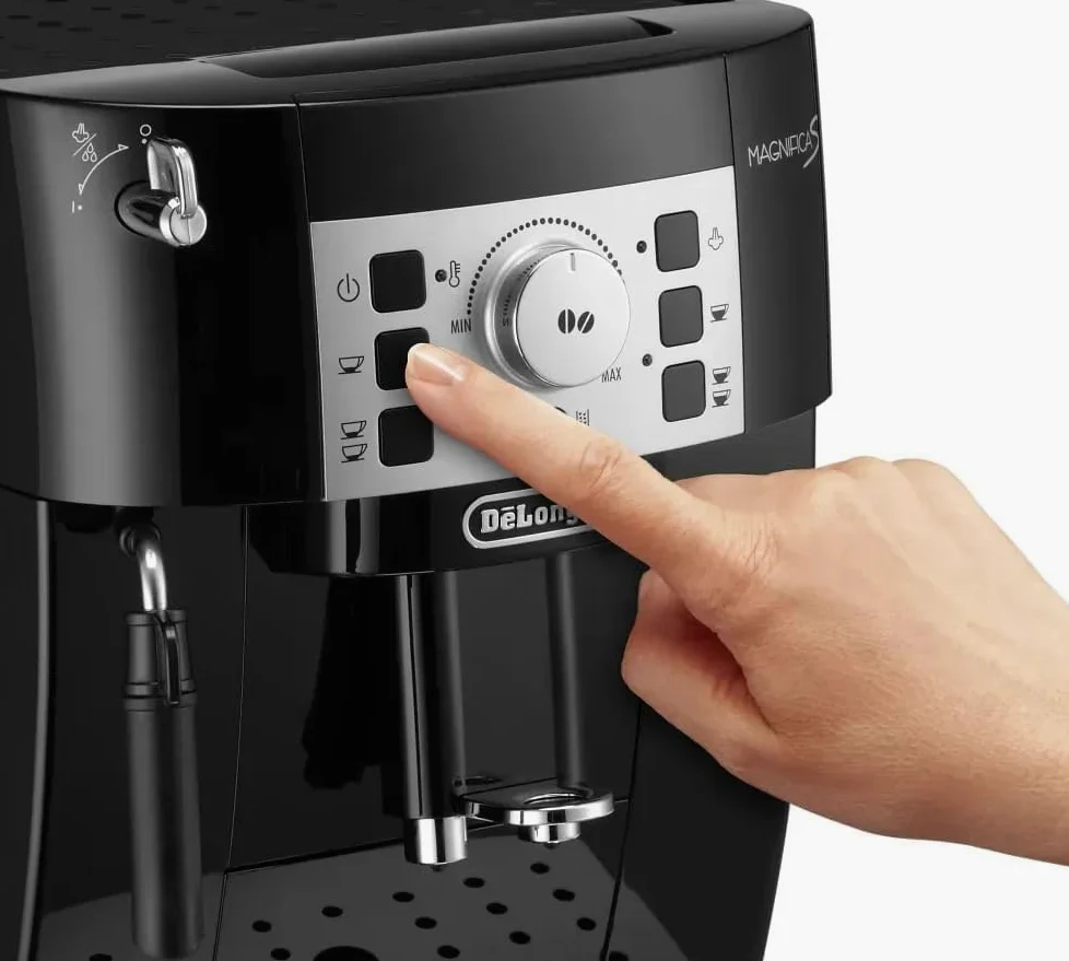 De'Longhi Magnifica S ECAM22.140.B, Máquina de Café en Grano Automática con Recetas, Panel de Control Simple, Aroma y Cantidad Personalizables, Espumador Manual de Leche, Botón para 2 Tazas, Negro