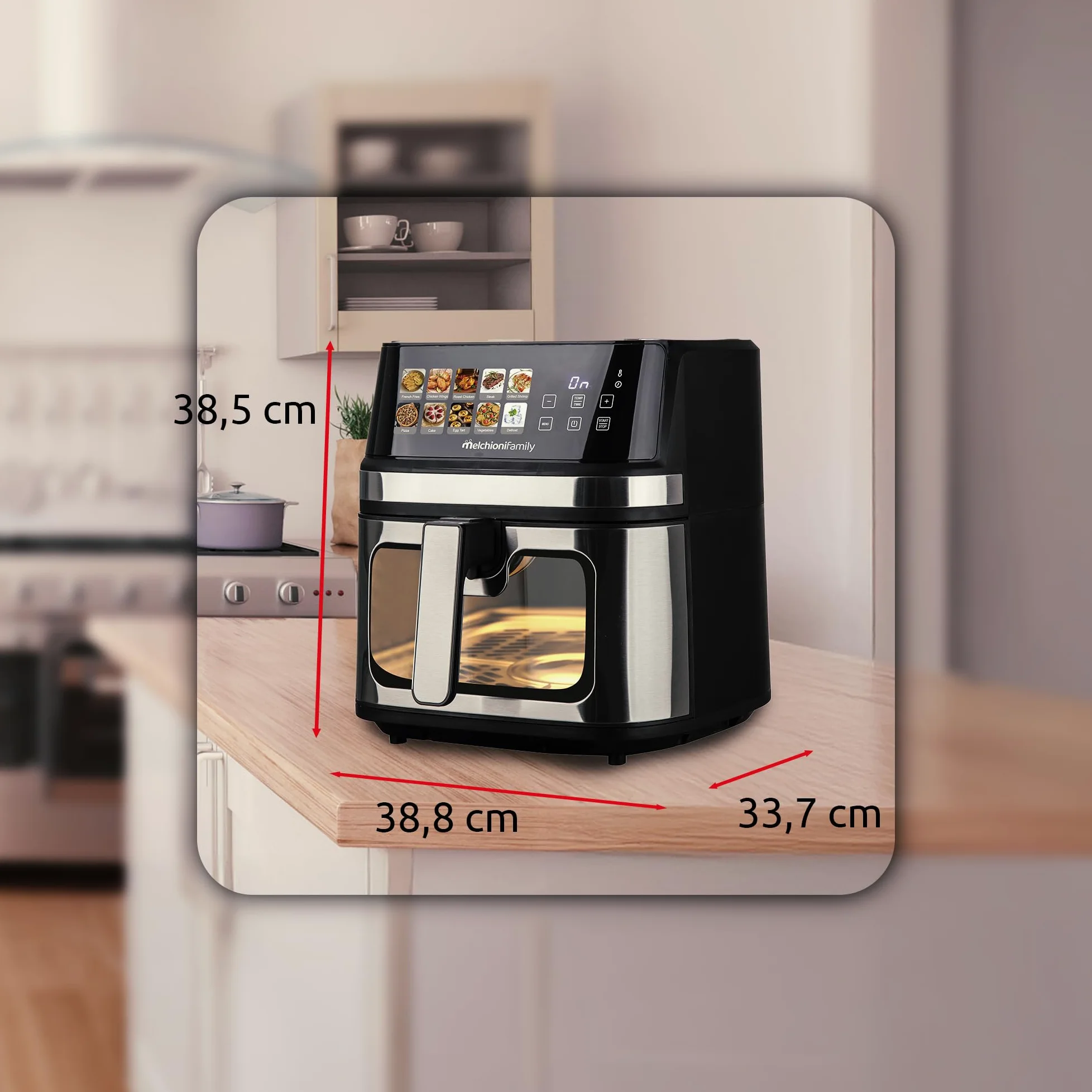 Melchioni Family | GAIA PLUS Freidora de Aire con Doble Resistencia 8L
