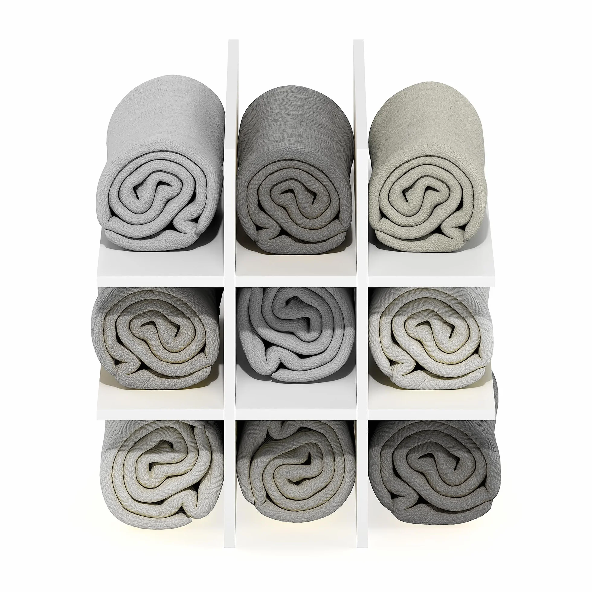 Furinno Cubicle Inserto para Cubo, Organizador de Cubos de 9 Compartimentos, Accesorio de repisa, Compatible con Furinno Triple Thick Cubes y IKEA Kallax, para organización y Almacenamiento, Blanco