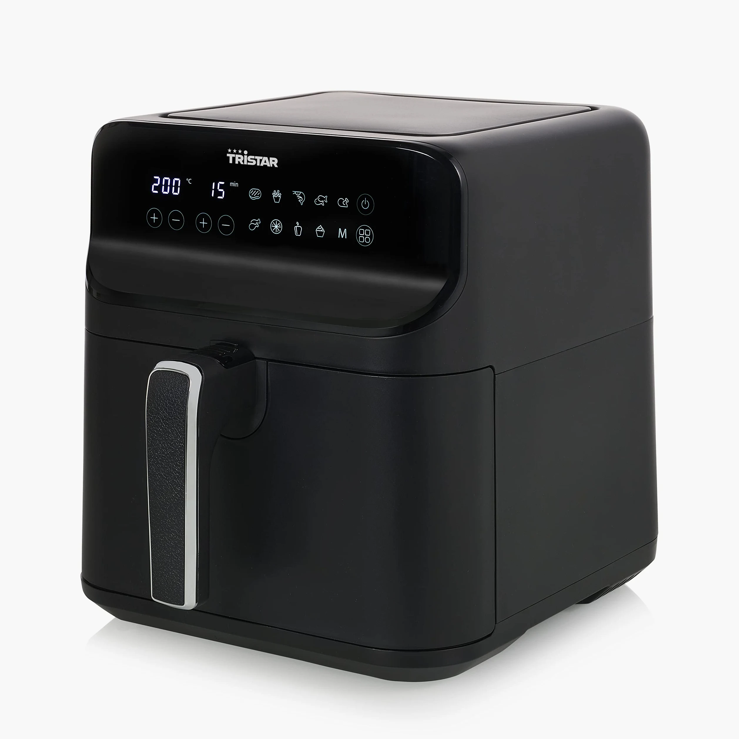 Tristar Freidora sin Aceite 6 L Digital, Airfryer para 1,5 kg Patatas, 9 Programas, Pantalla LED Táctil, Hasta 70% Ahorro Energético, 1350 W, Negro Mate, FR-9025