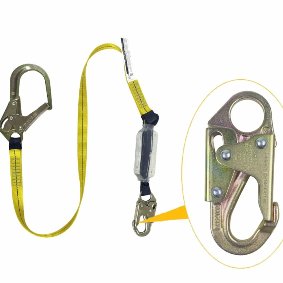 Gancho profesional de protección contra caídas, acero al carbono resistente, gancho de doble acción para seguridad, escalada, rapel