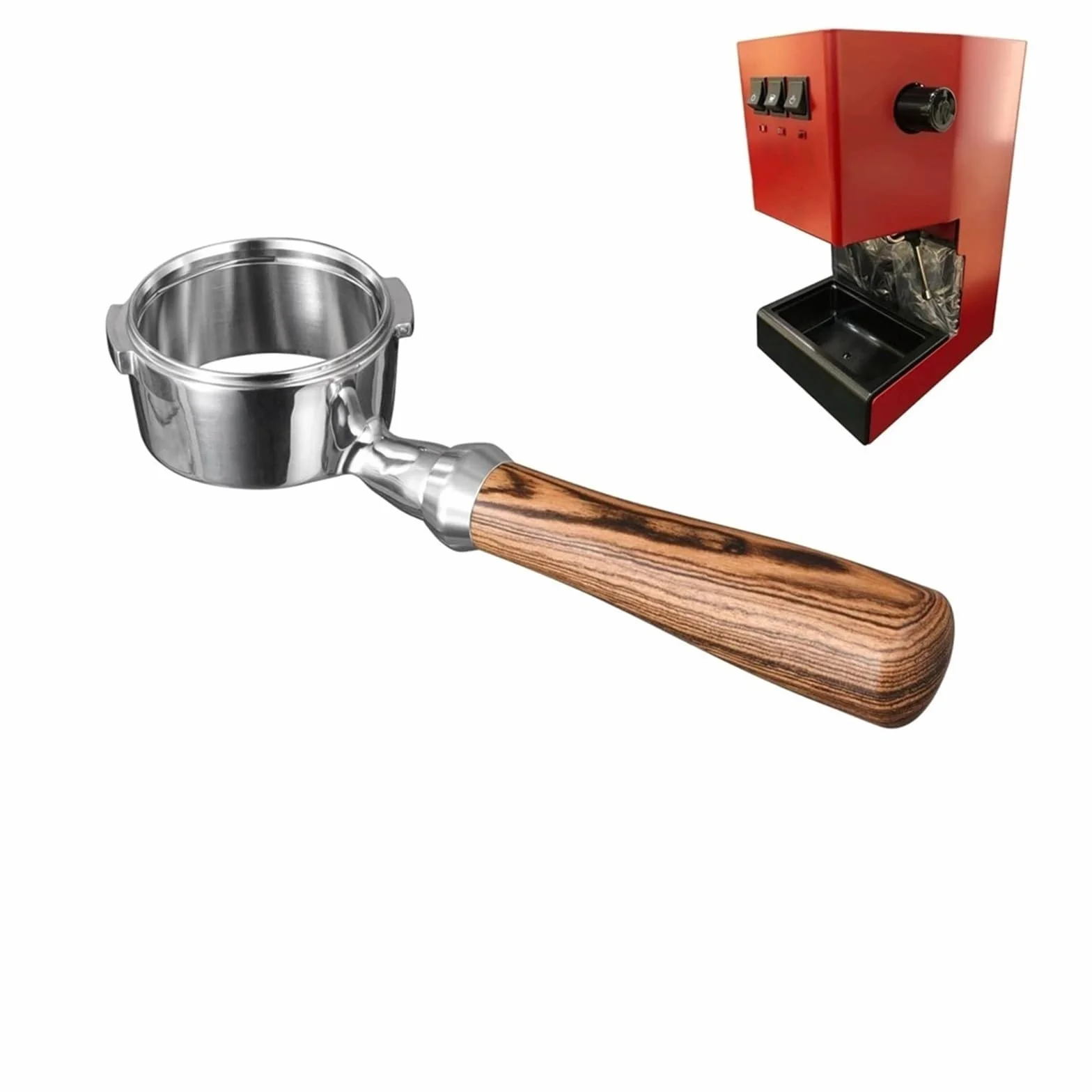 Portafiltro sin fondo, Compatible con Gaggia, 58 mm, portafiltro sin fondo con cesta de filtro de 2 tazas