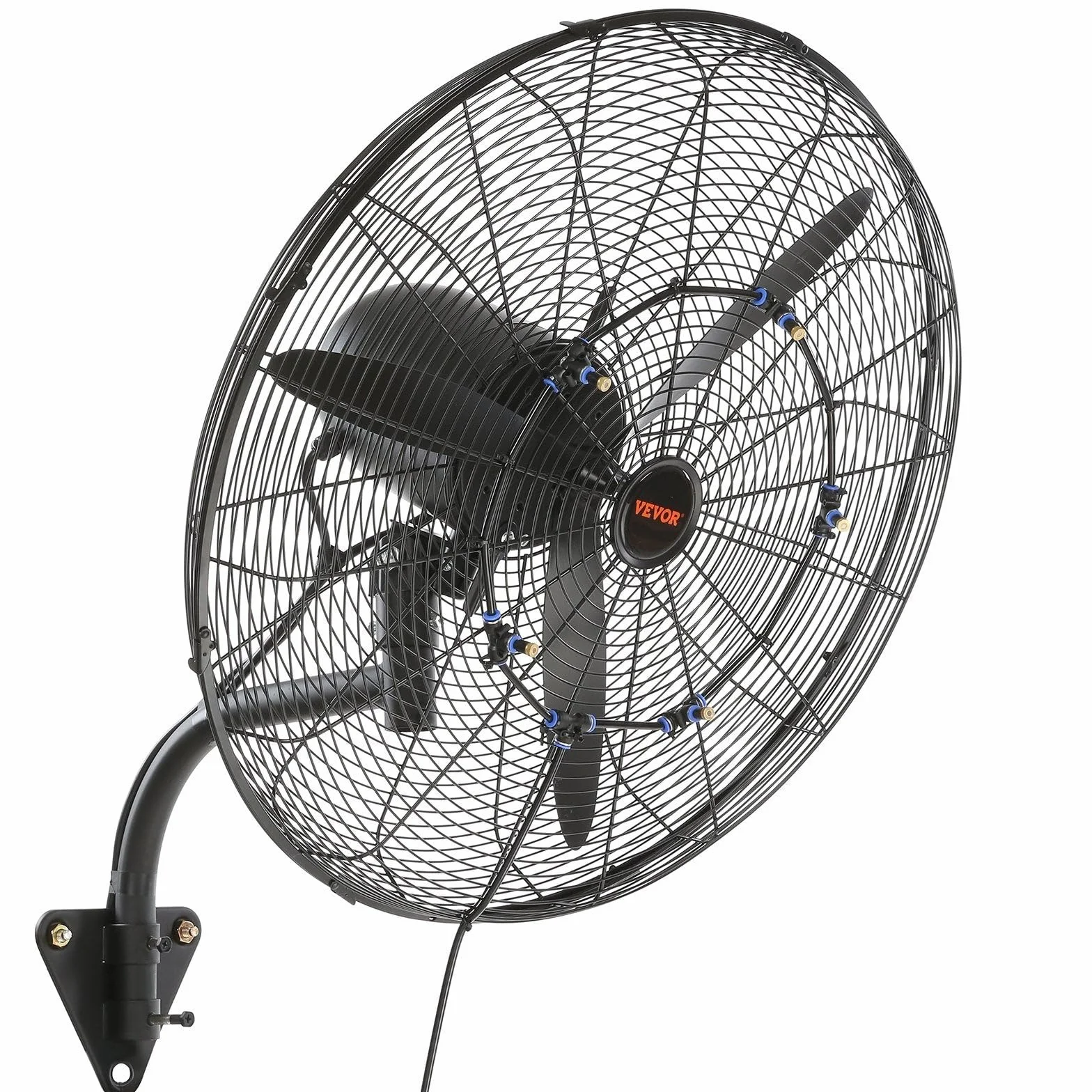 VEVOR Ventilador Nebulizador de Montaje en Pared, 61,6 cm, 3 Velocidades de Alta Velocidad Máx. 7000 CFM, Ventilador de Pared Industrial Oscilante a Prueba de Agua, Comercial o Residencial, Negro