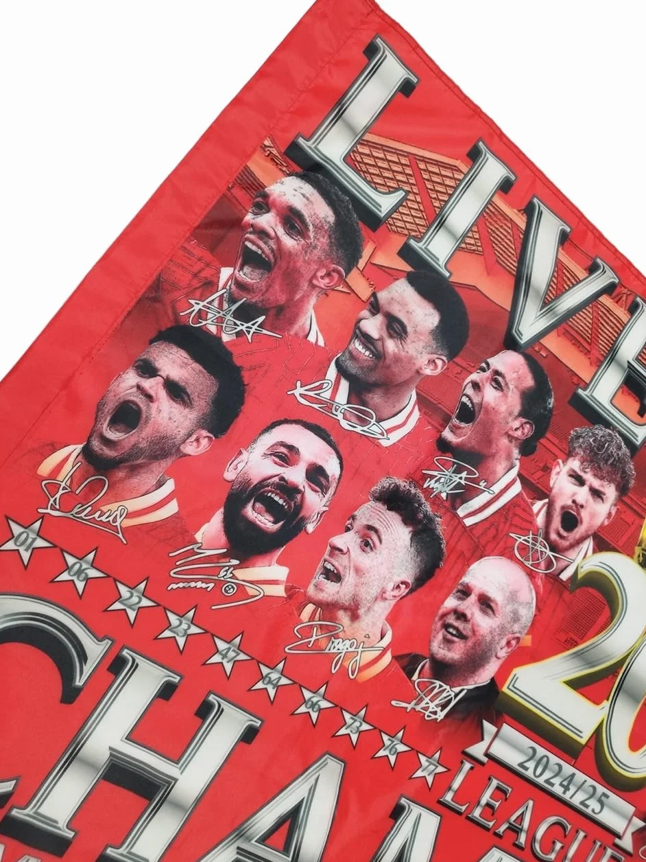 Bandera de Liverpool Champions grande 151 x 97 cm 2024-2025