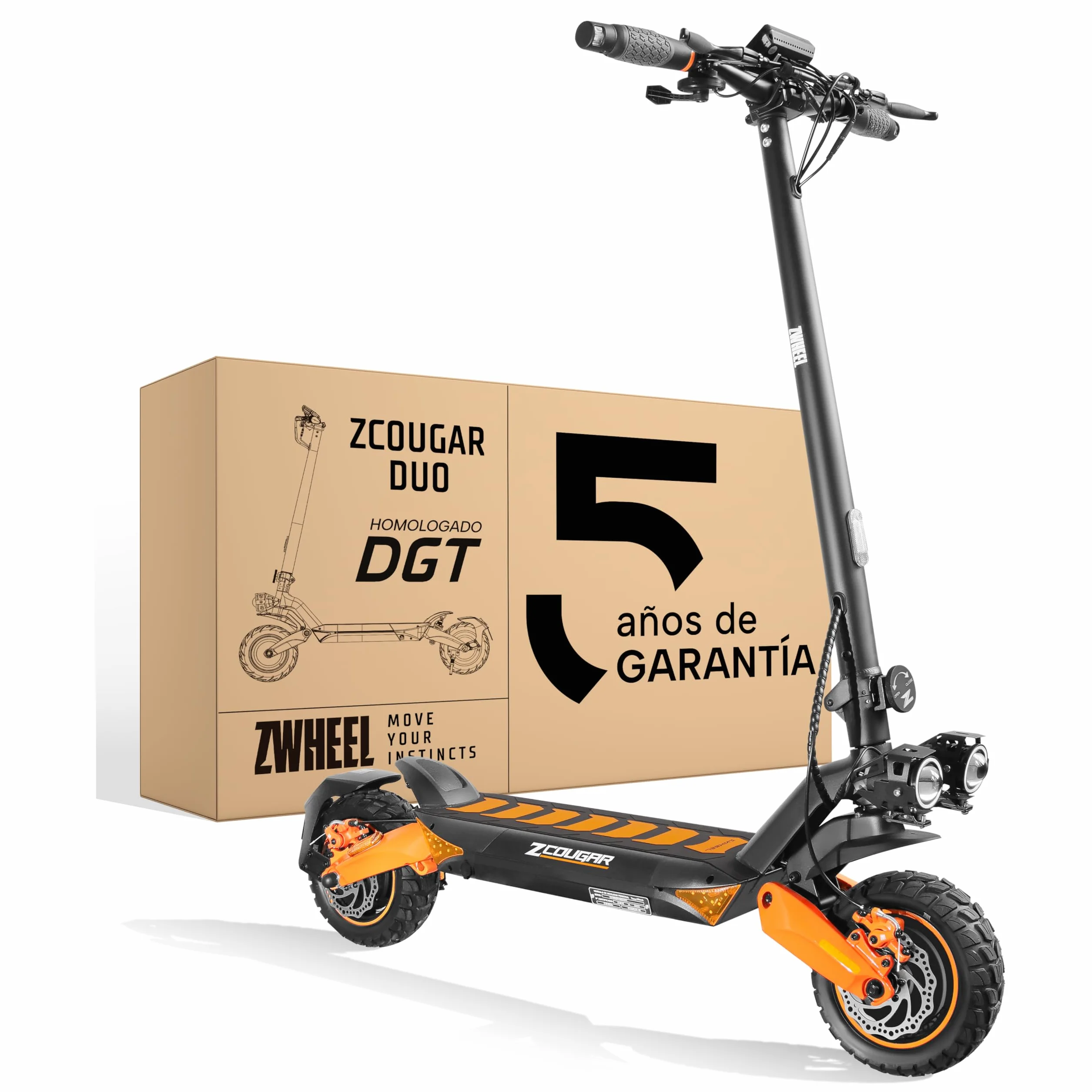 Patinete Eléctrico Adultos Homologado DGT 800W-1600W MAX 35-70km Autonomía IP54 Ruedas 10" Offroad