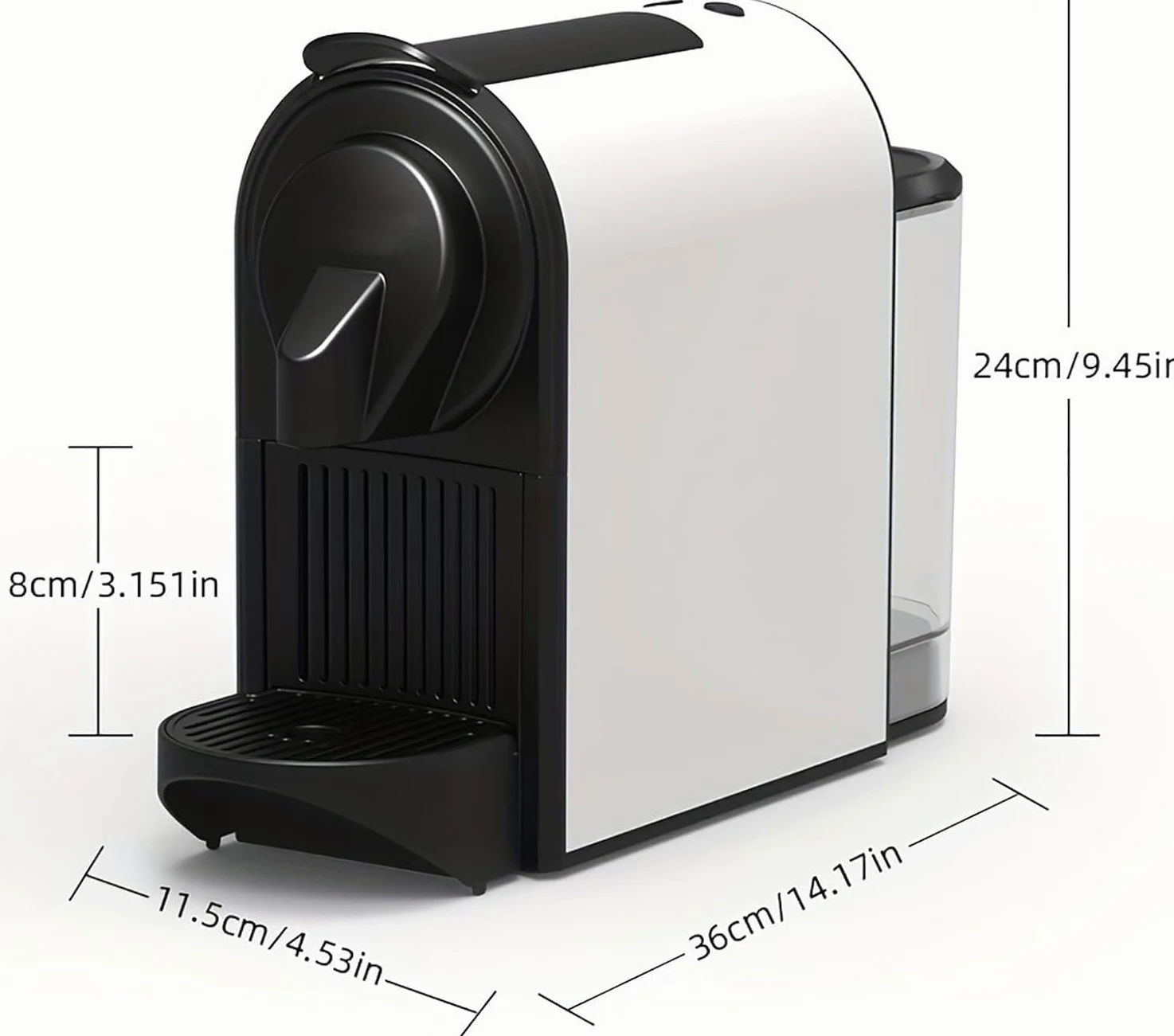 Máquina de café espresso, cafetera totalmente automática, tanque de agua de 800 ml, bomba italiana ODE de 20 bares, compatible con cápsulas Nespresso, molinillo compacto para uso doméstico