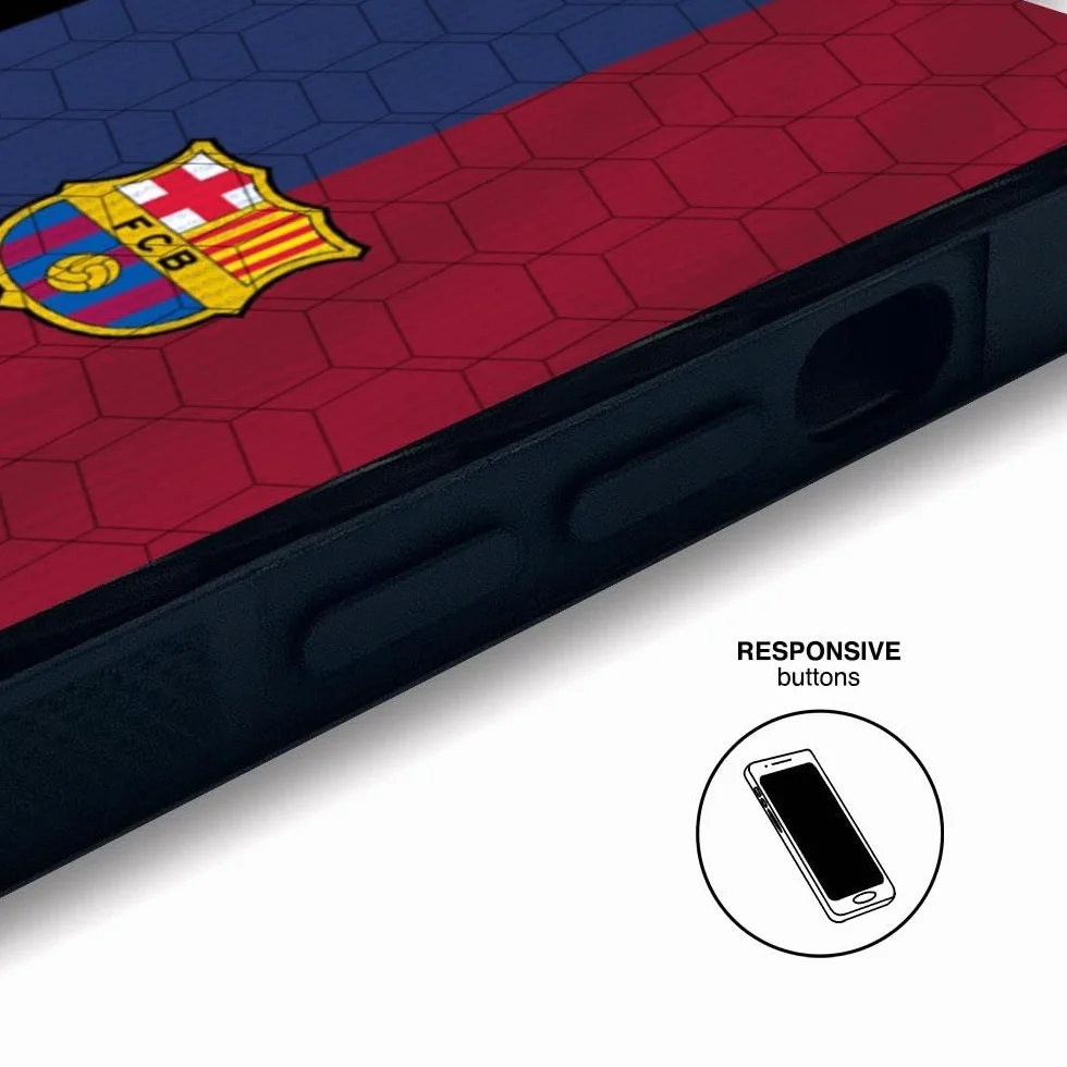 Funda Móvil Apple iPhone 17 FC Barcelona Edición Clásica Carcasa Efecto 3D Patentado Protección Ligera Resistente Negro
