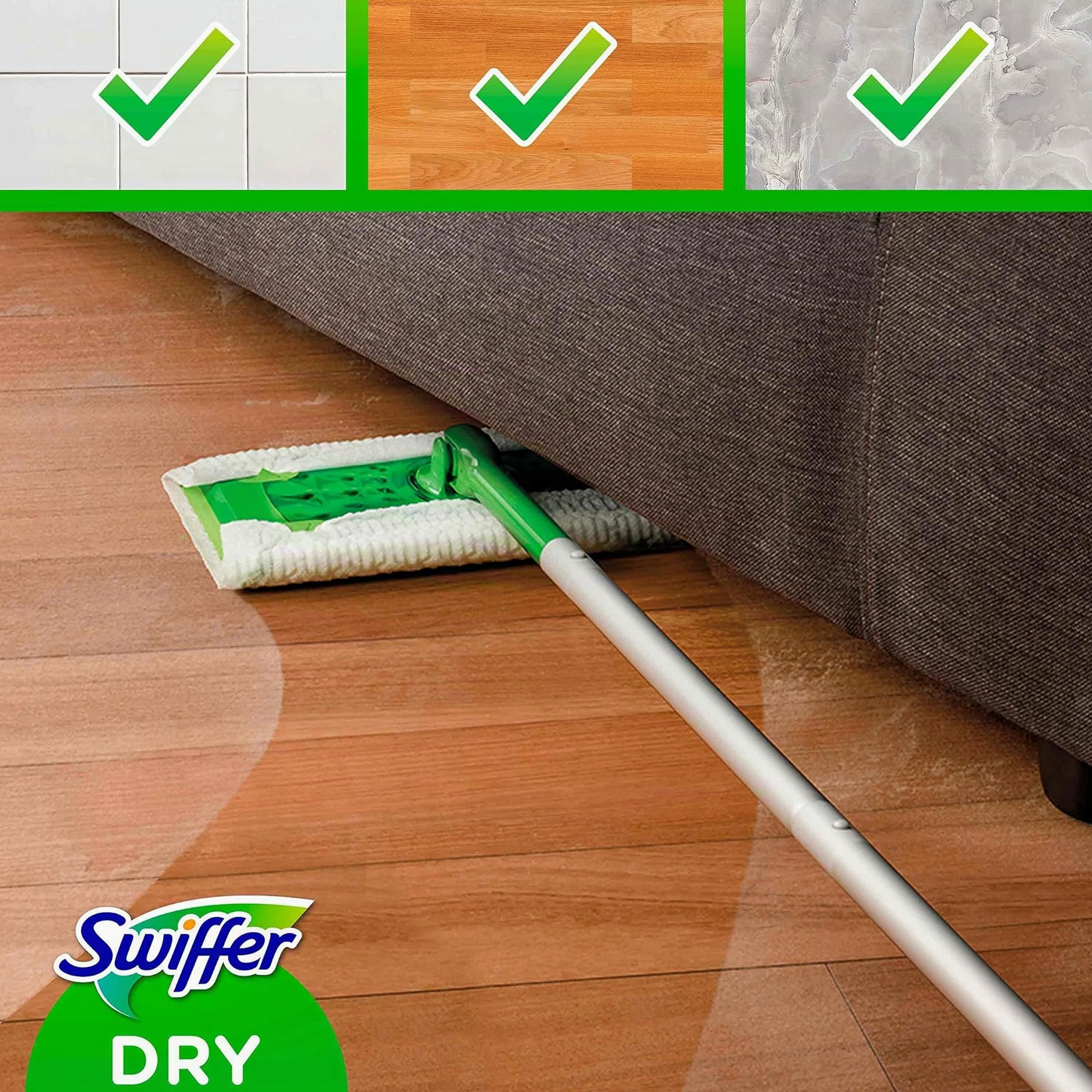 Swiffer Paños Secos Para Mopa De Recambio Para Parqué Y Todo Tipo de Suelos, Atrapa 3 Veces Mas Polvo, Suciedad Y Pelo Que Una Escoba, 120 Unidades