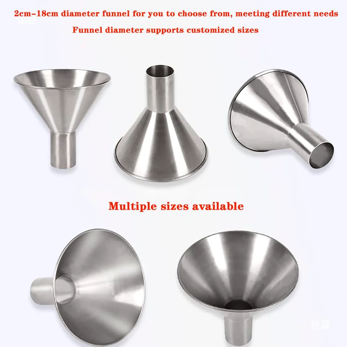 Embudo cónico de Acero Inoxidable 304 Engrosado 2cm-8cm Embalaje de Gran diámetro,12cm