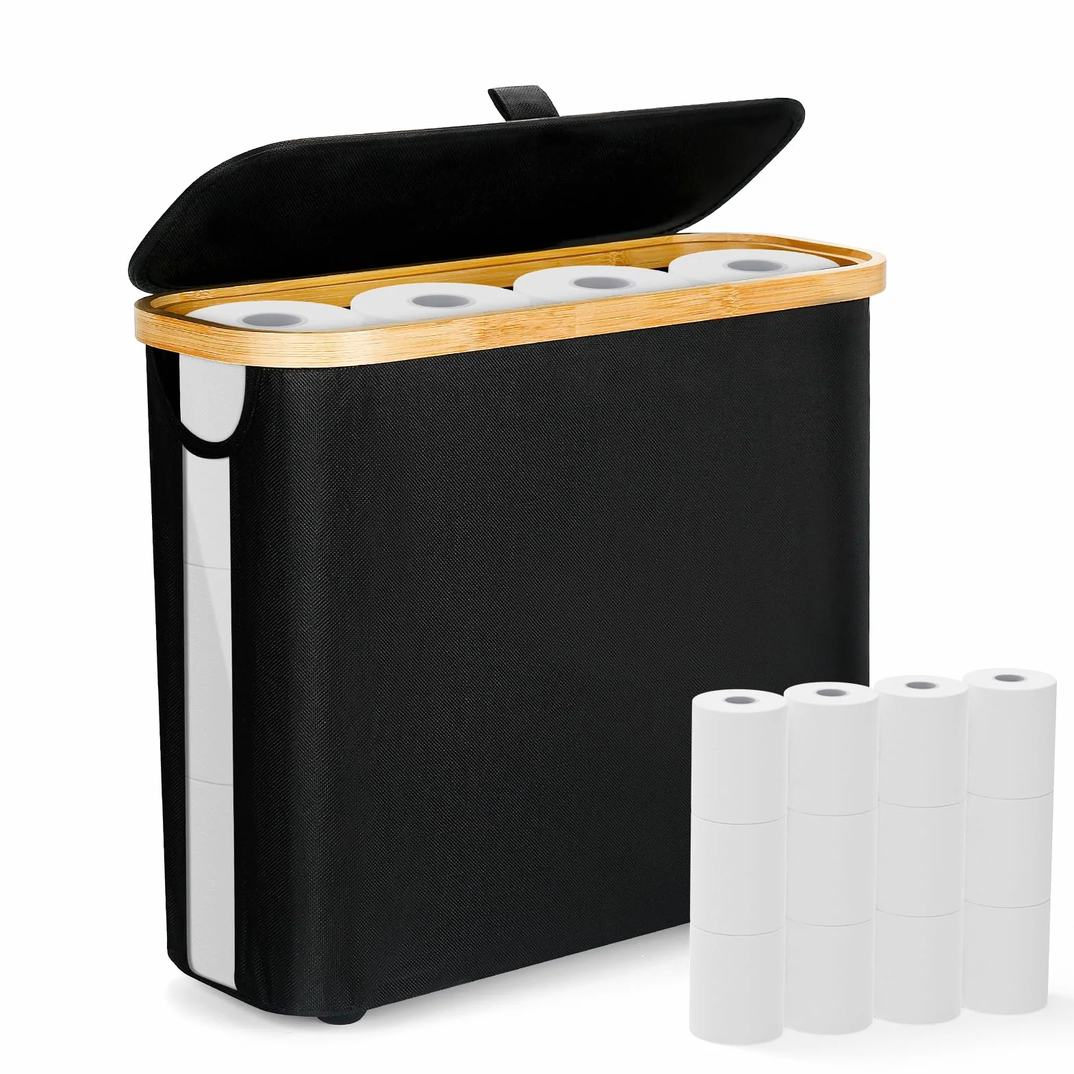 26L Cesta Papel Higienico, 12 Rollos Almacenaje Papel Higienico Porta Rollos de Papel Higienico Bathroom Organizer Organizador Papel Higienico Cesta para Papel Higienico de Baño