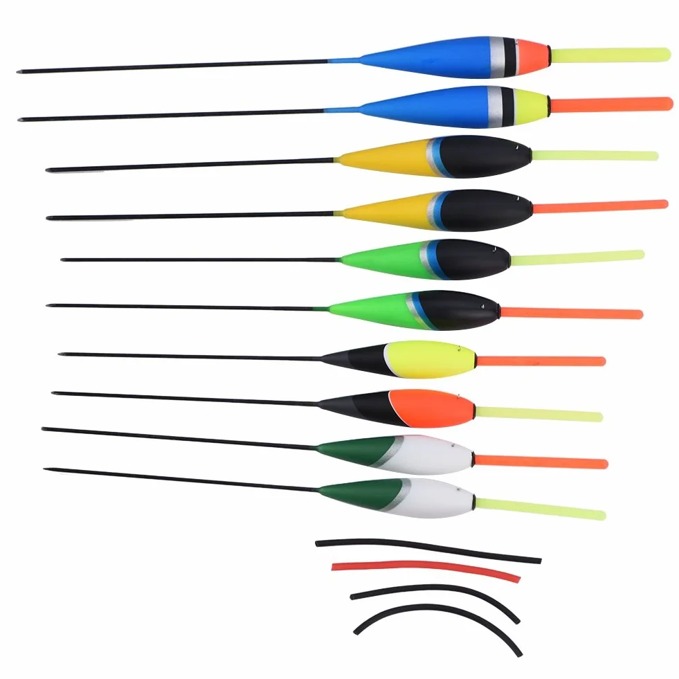 DEWIN Anzuelos de Pesca Flotador Flota Bobbers Ganchos Agua Dulce (10Pcs)