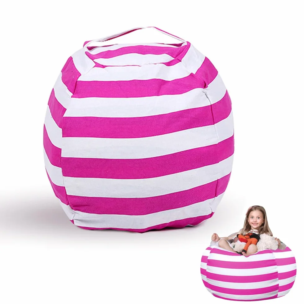 Puf de Peluche, 38" Bolsa de Almacenamiento de Juguetes, Bolsa Almacenamiento, Almacenamiento de Juguetes, Juguetes Felpa, Bolsa Frijoles Lona, Bolsa Frijoles Lona, para Ropa, Juguetes.