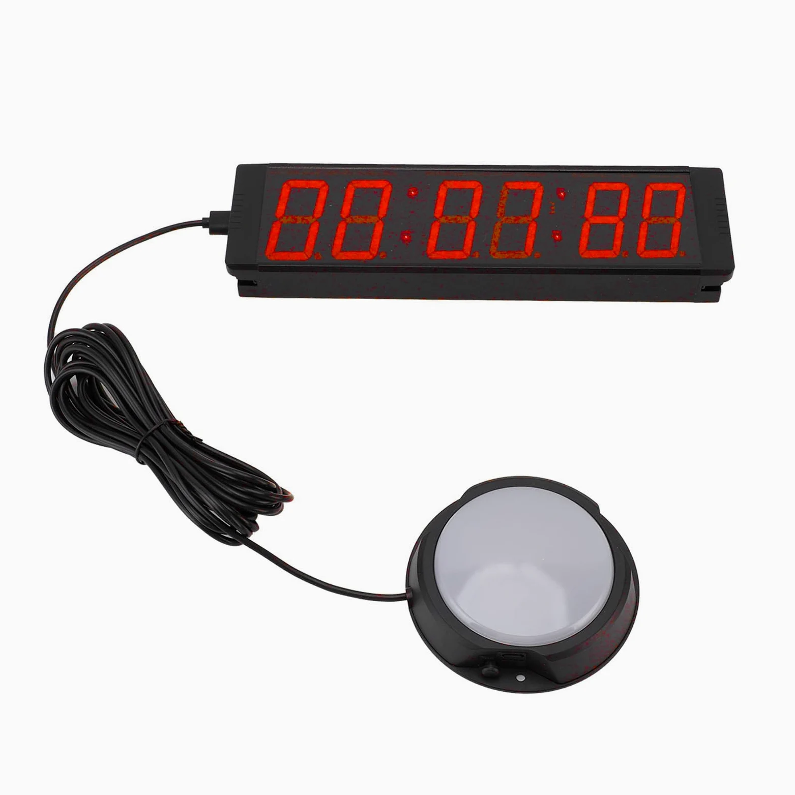 Temporizador de Gimnasio para Eventos de, 1,5 Pulgadas, 6 Dígitos, LED, Temporizador para Entrevistas, Exámenes, Estable y Preciso con Marco Aluminio Patentado, Pantalla Roja