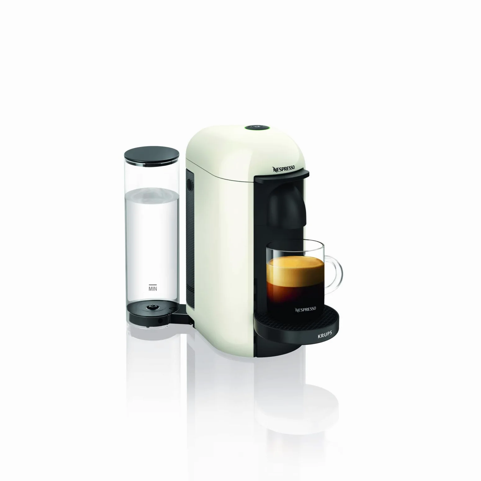 Krups Nespresso Vertuo Plus Independiente - Cafetera (Independiente, Cafetera de filtro, 1,2 L, Cápsula de café, 1260 W, Blanco)