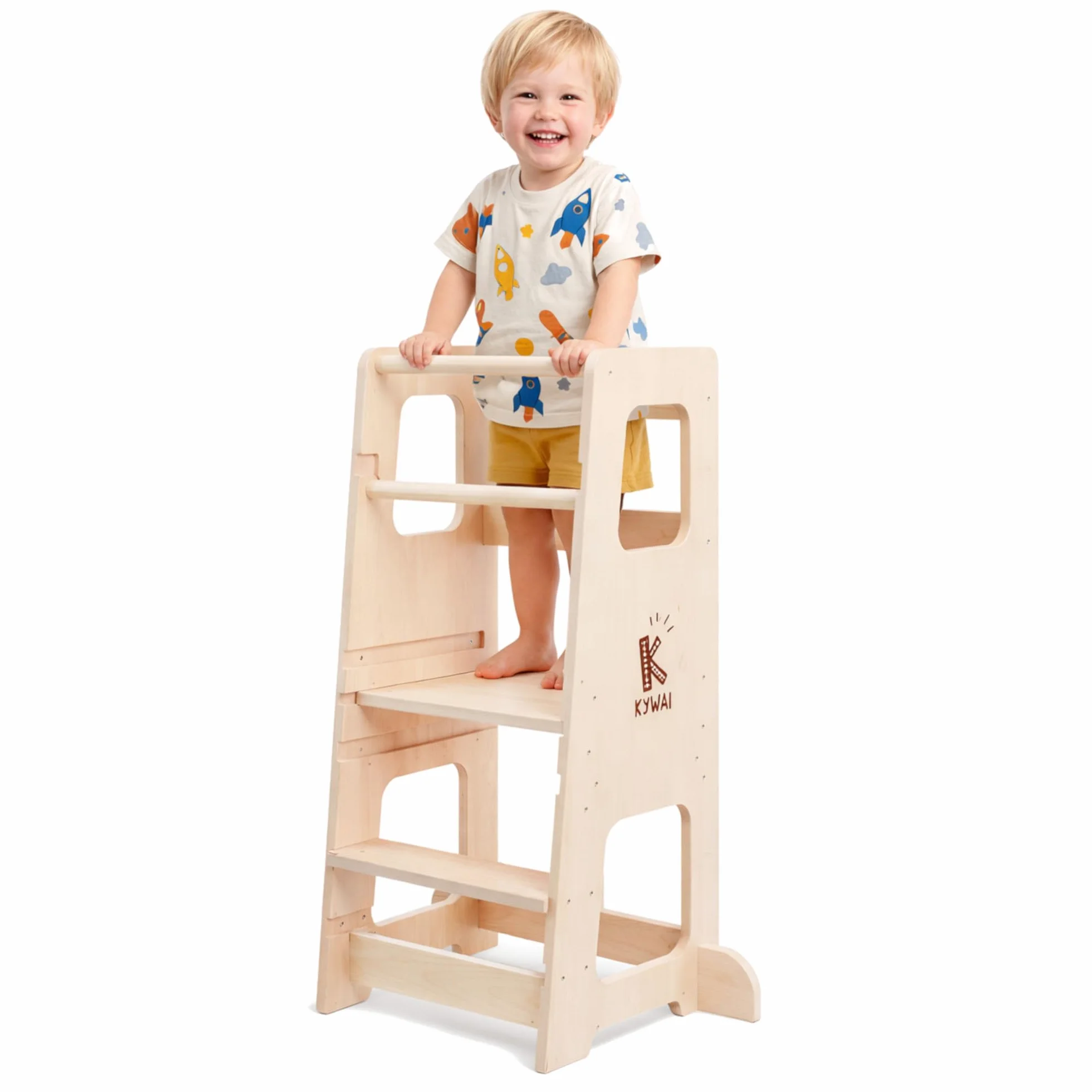 Torre de Aprendizaje Montessori Premium Desde 1 año, Doble Barrera, Patas Antivuelco