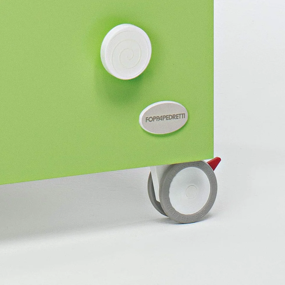 Foppapedretti 4 ruedas de nailon engomadas recambio blanco gris