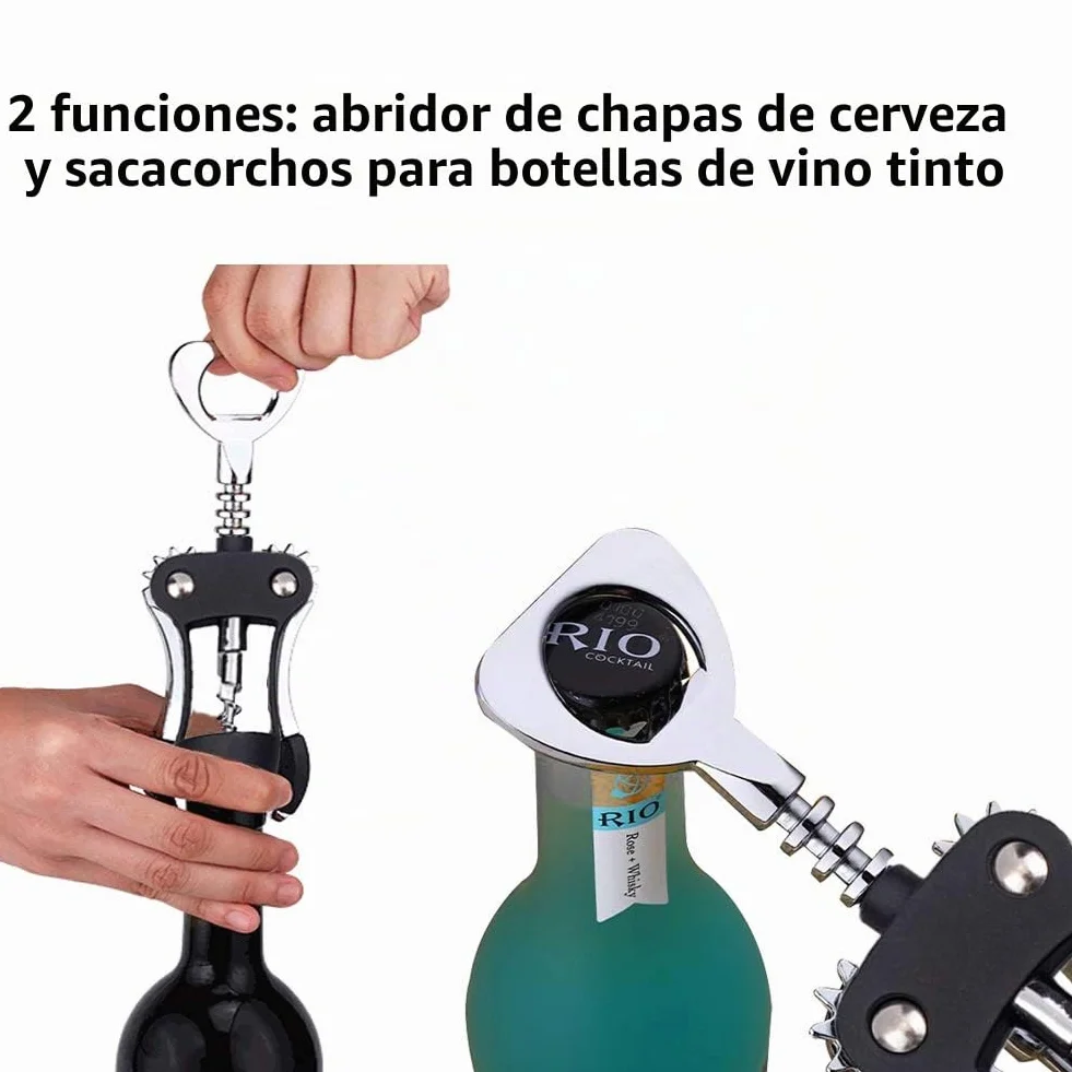 Foho Sacacorchos, Sacacorchos de abrebotellas de cerveza de vino tinto con tapón de botella de vino
