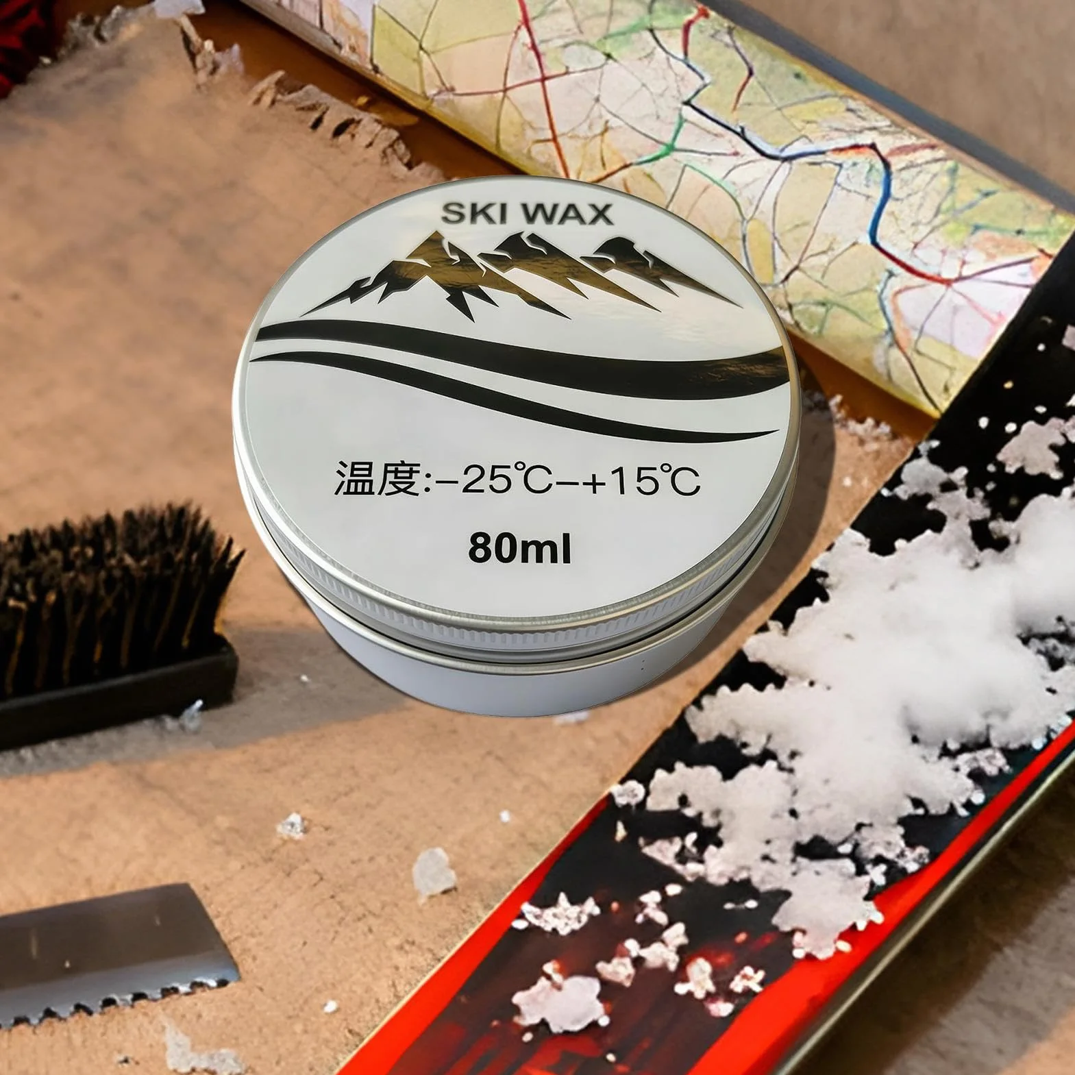 Pasta sólida de acción rápida 80ml para tabla de snowboard, deslizamiento y protección de rendimiento