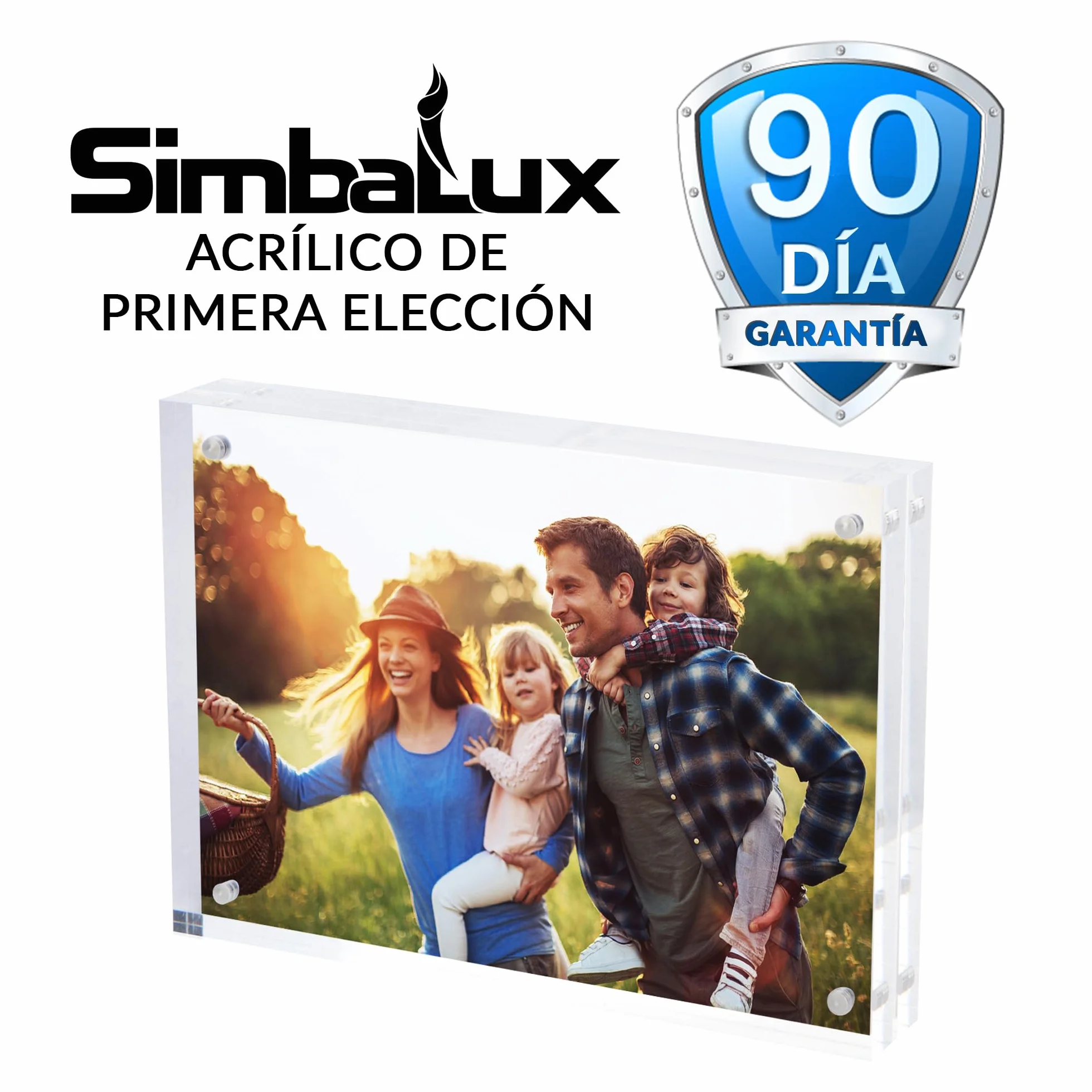 SimbaLux Marco Fotográfico Acrílico Magnético 12,7x17,8 cm, Paquete de 3 | Transparente como el Cristal, Doble Cara Sin Marco para Exhibición, Autoportante, Fácil de Cambiar