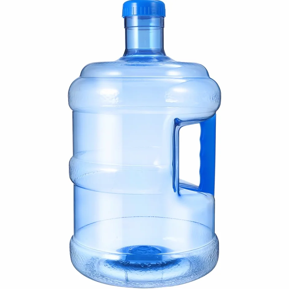 Toddmomy Jarras de agua de 5 litros, botella de agua de plástico con asa, hervidor de agua mineral, jarra de agua para camping, senderismo, deportes al aire libre