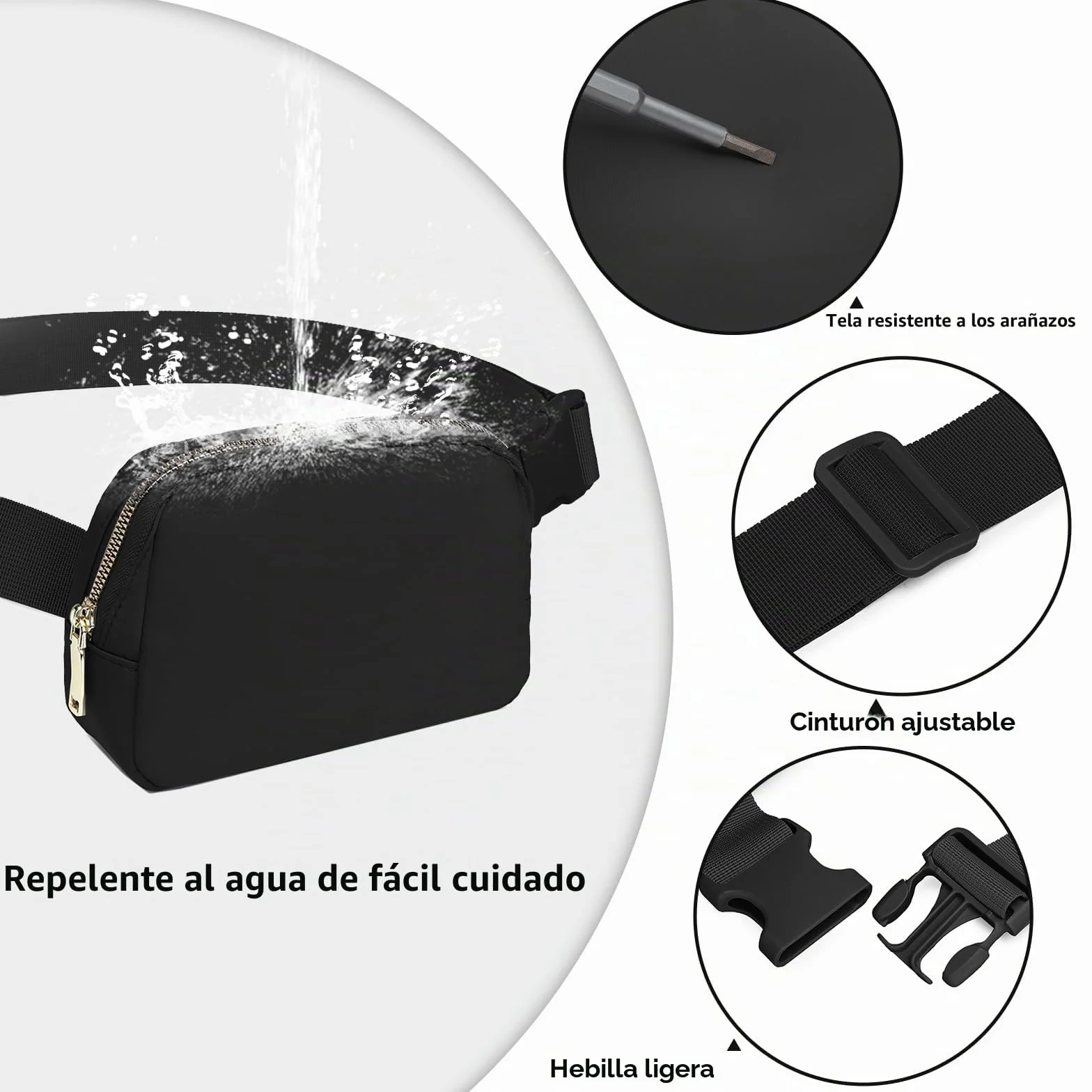 Miss LuLu Riñonera Deportiva Impermeable Viaje Cinturón Dinero Senderismo Ciclismo Hebilla Ajustable