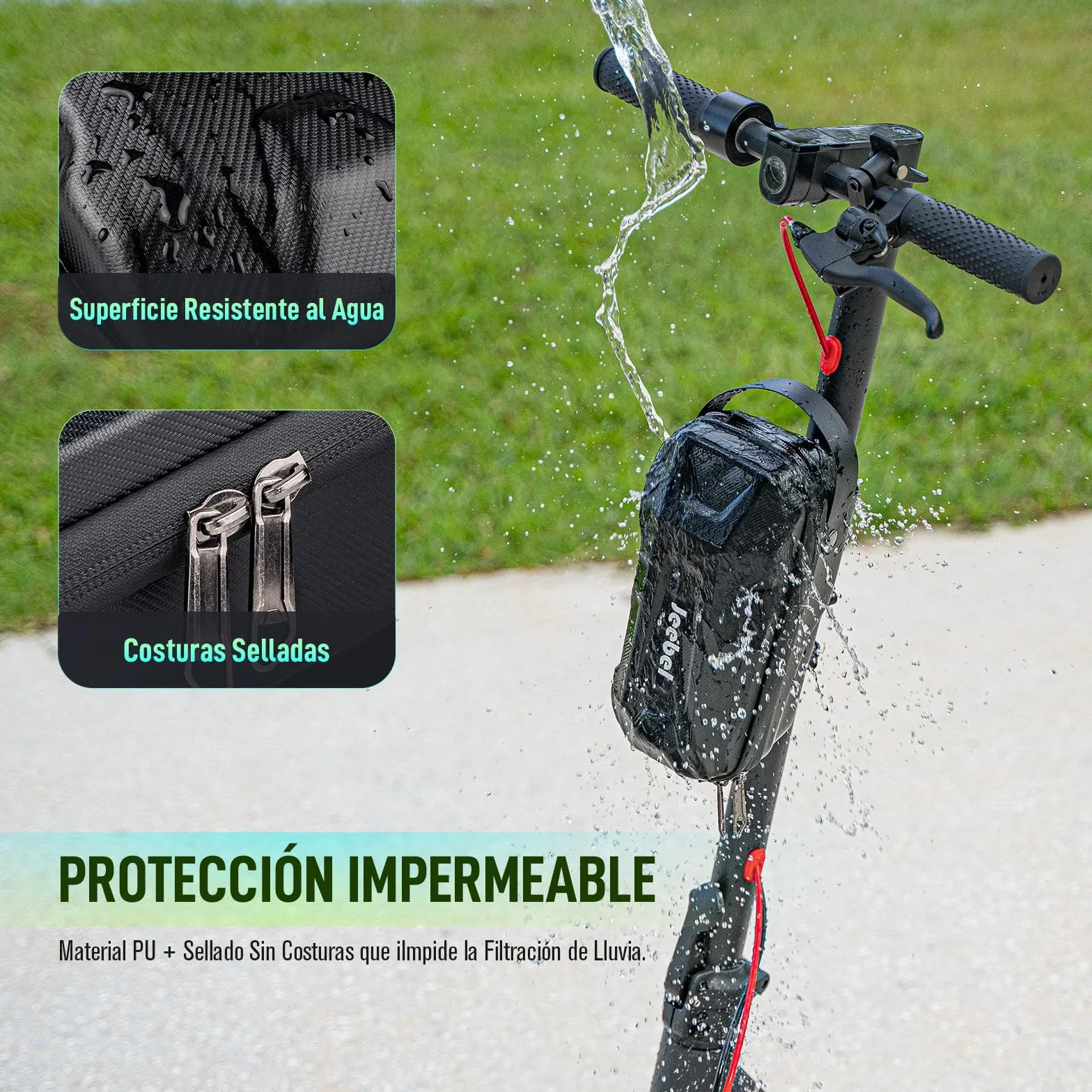 Bolsa para Patinete Eléctrico 3/4/5L Impermeable de Gran Capacidad con Soporte Fijación Rápido - Estuche Frontal Universal EVA para Xiaomi, Sedway, Ninebot (2,8 L)