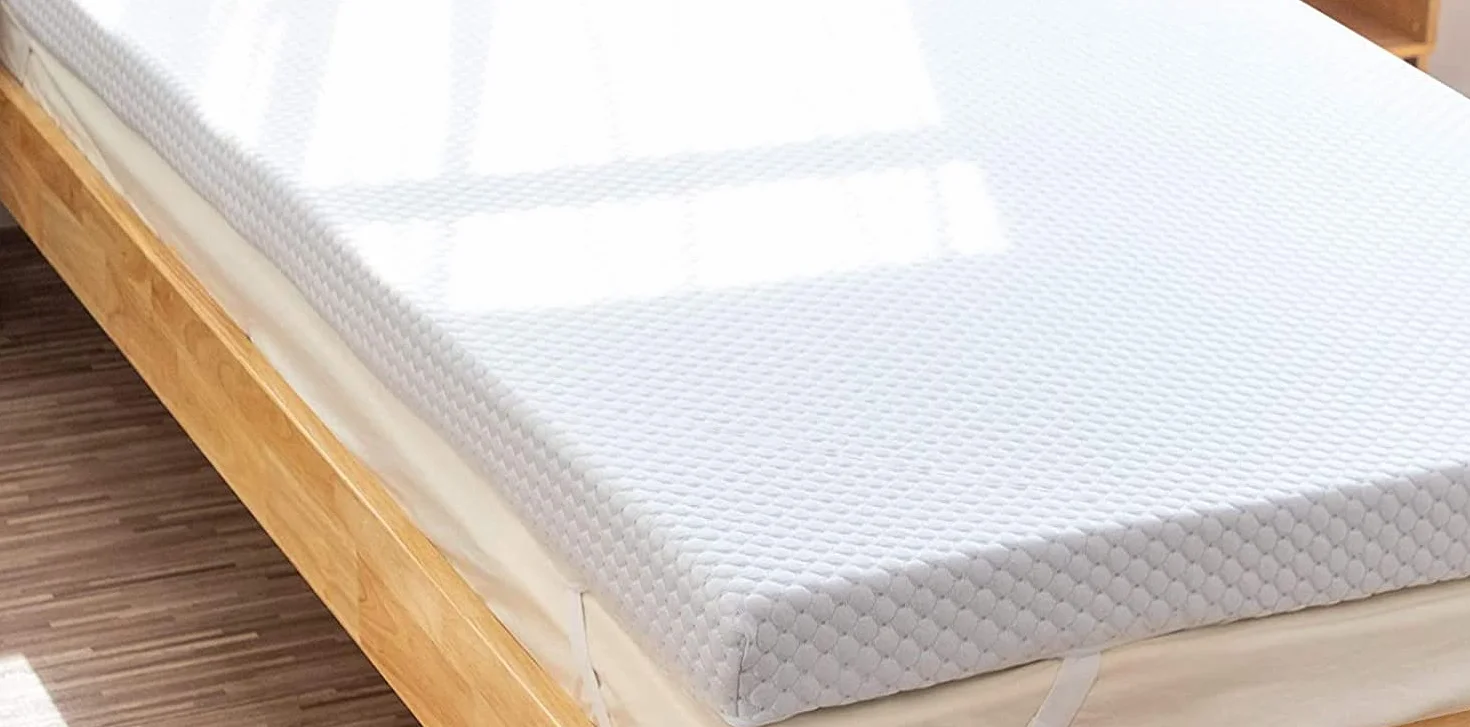 Topper Cubre Colchon Viscoelastico Nucleo 100% Viscoelastica | 90 x 180 | Grosor 4 | Fabricacion Española | Sobrecolchon Tratamiento Sanitized | Alivio de Tension Muscular | Desenfundable