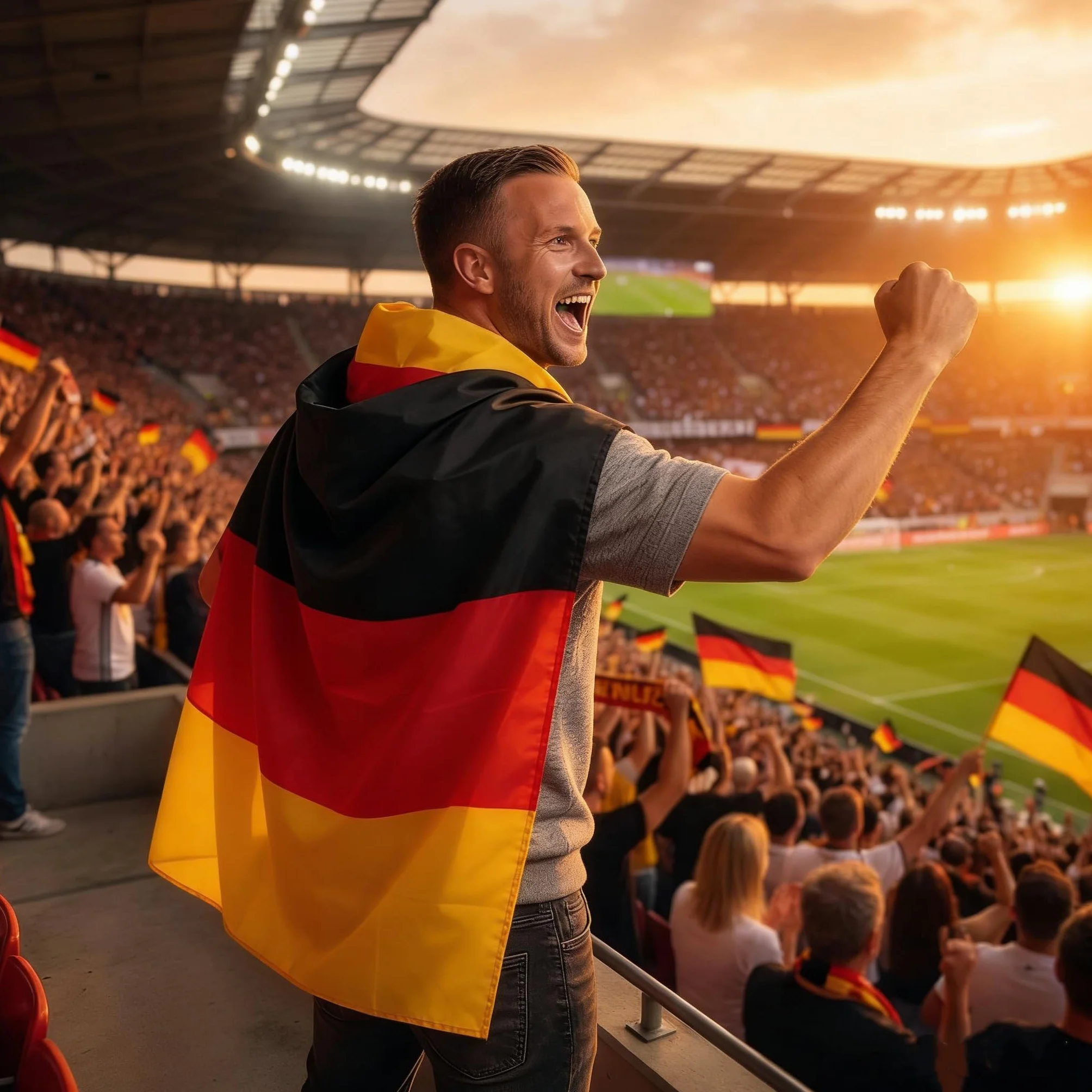 Bandera de Alemania 140 x 80 cm, 100% poliéster con mangas