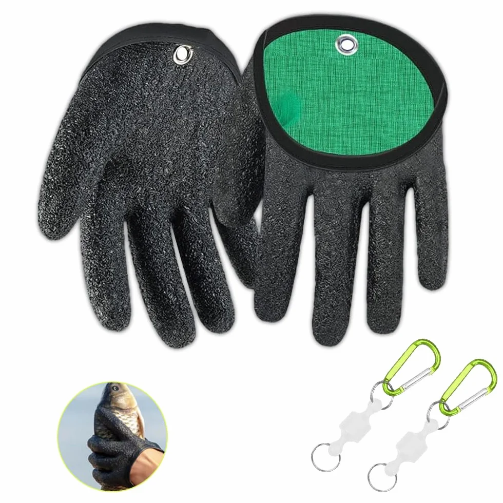 Guantes de Pesca Antimordeduras Resistentes a Cortes con Cierre Magnético 2 Piezas