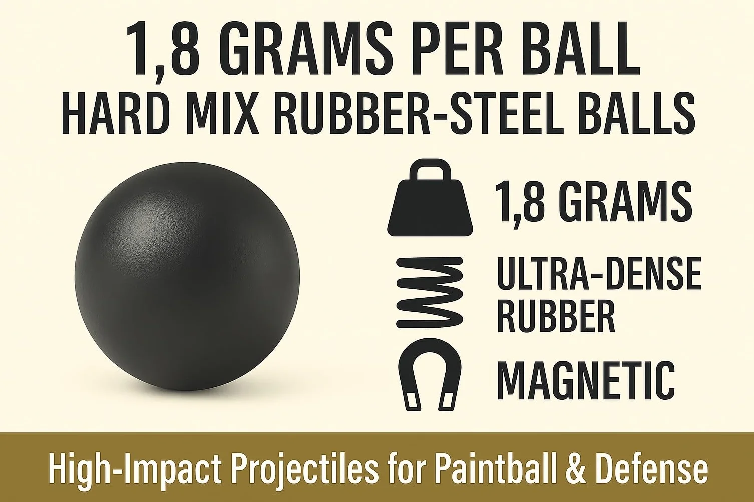 SSR 100 Rubber Balls .43 Cal Paintballs for T4E RAM Revolver Pistol M2 TMP1