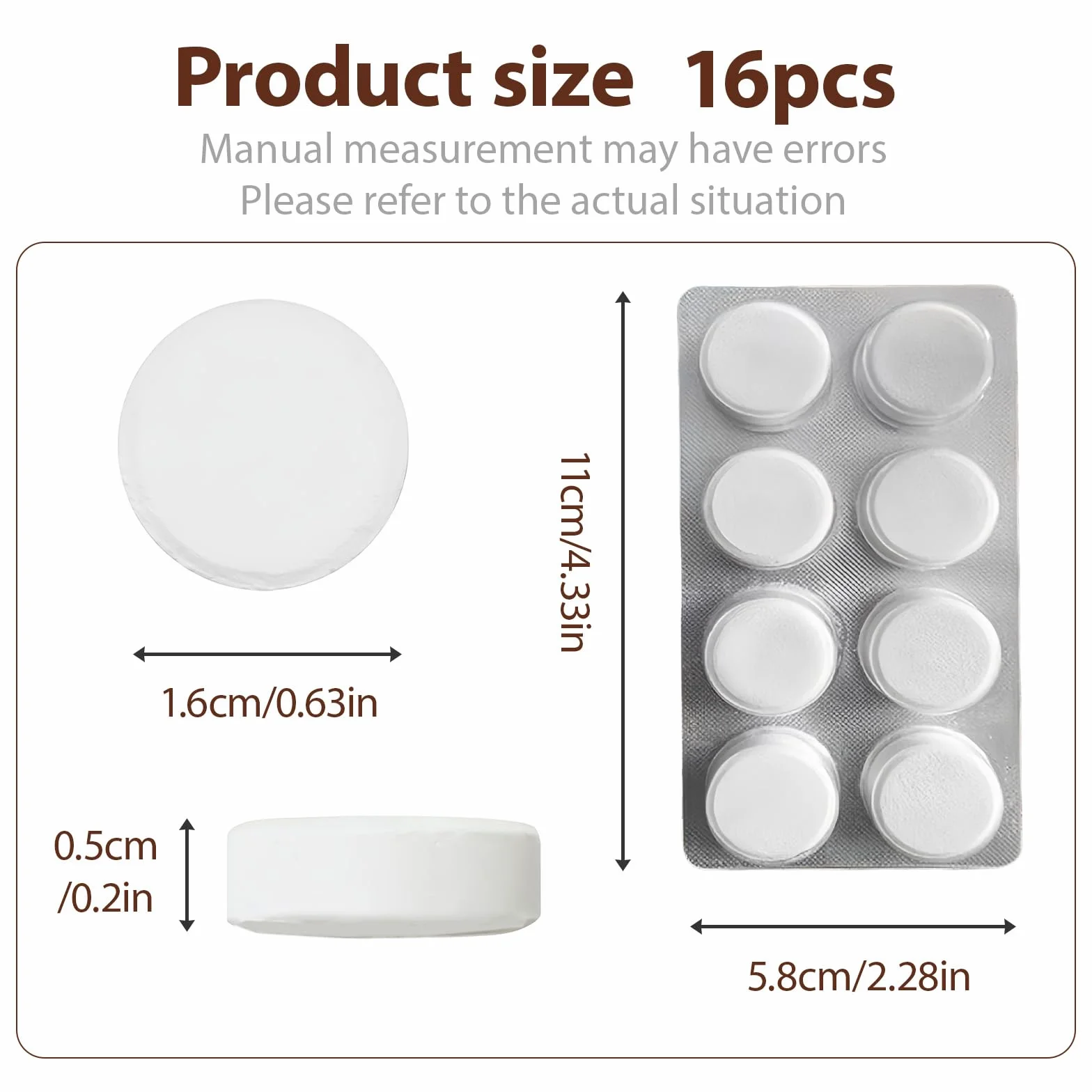 Pastillas de Limpieza para Máquinas de Café Espresso, 16 Unidades Fórmula Eficaz para Eliminar Residuos y Aceites, Mantén tu Máquina en Óptimas Condiciones y Mejora el Sabor del Café