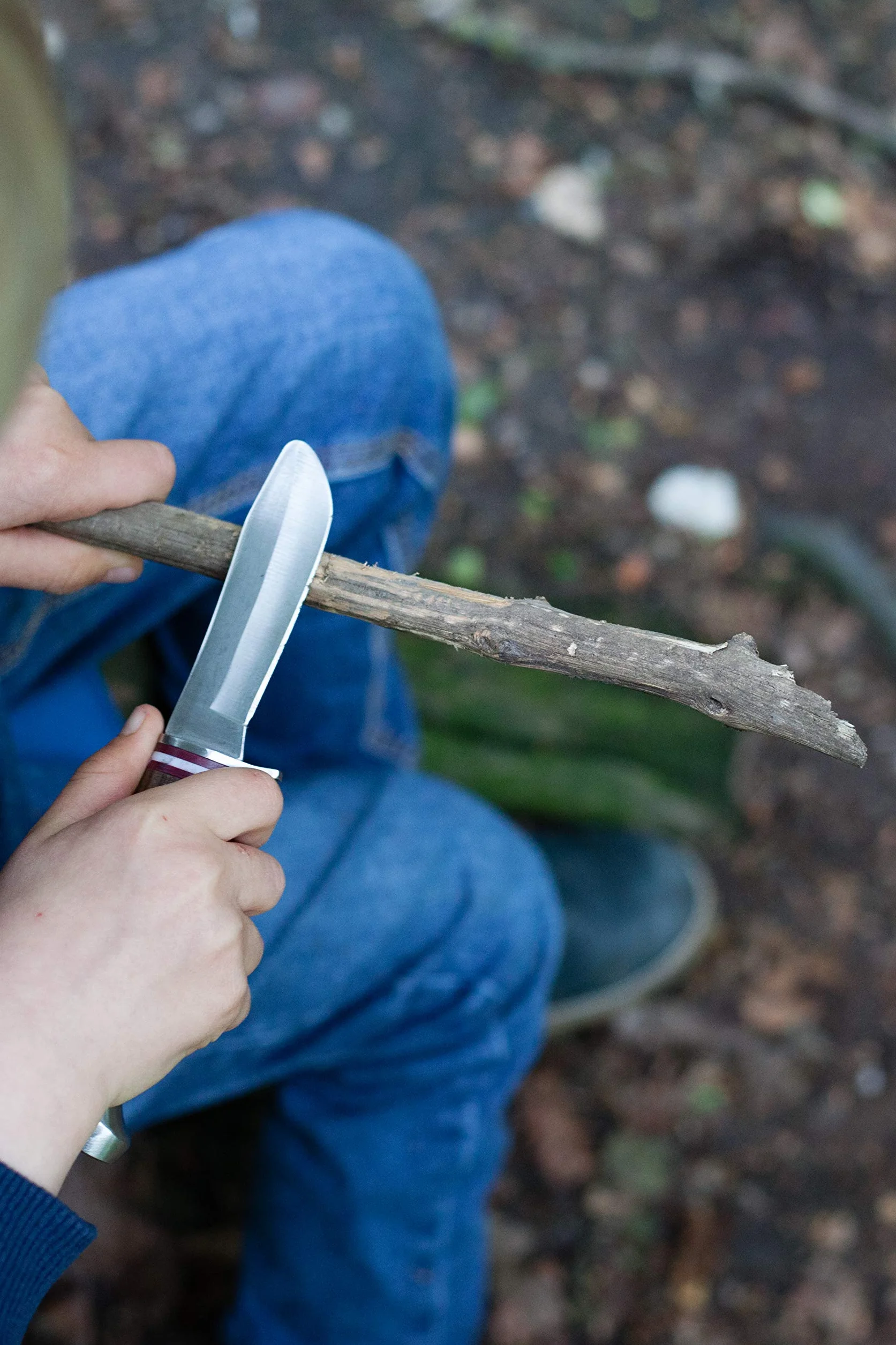 Moses Expedición Naturaleza Cuchillo al Aire Libre Mango de Madera Lederhüll