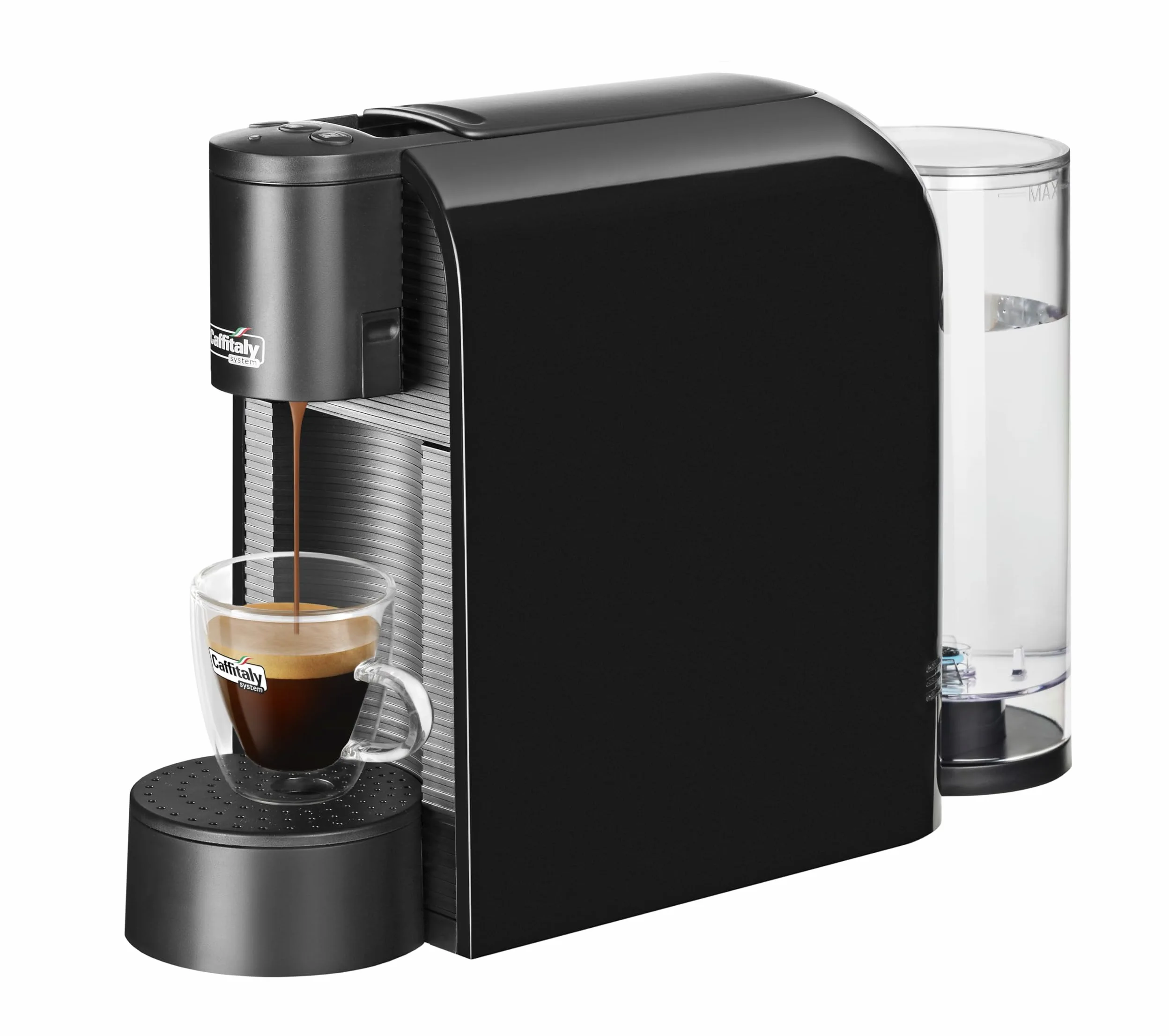 Caffitaly S36 Volta Cafetera de Cápsulas, compacta, rápida y silenciosa, encendido rápido, apagado automático, 3 Botones programables paras la dosificación. (Negra)